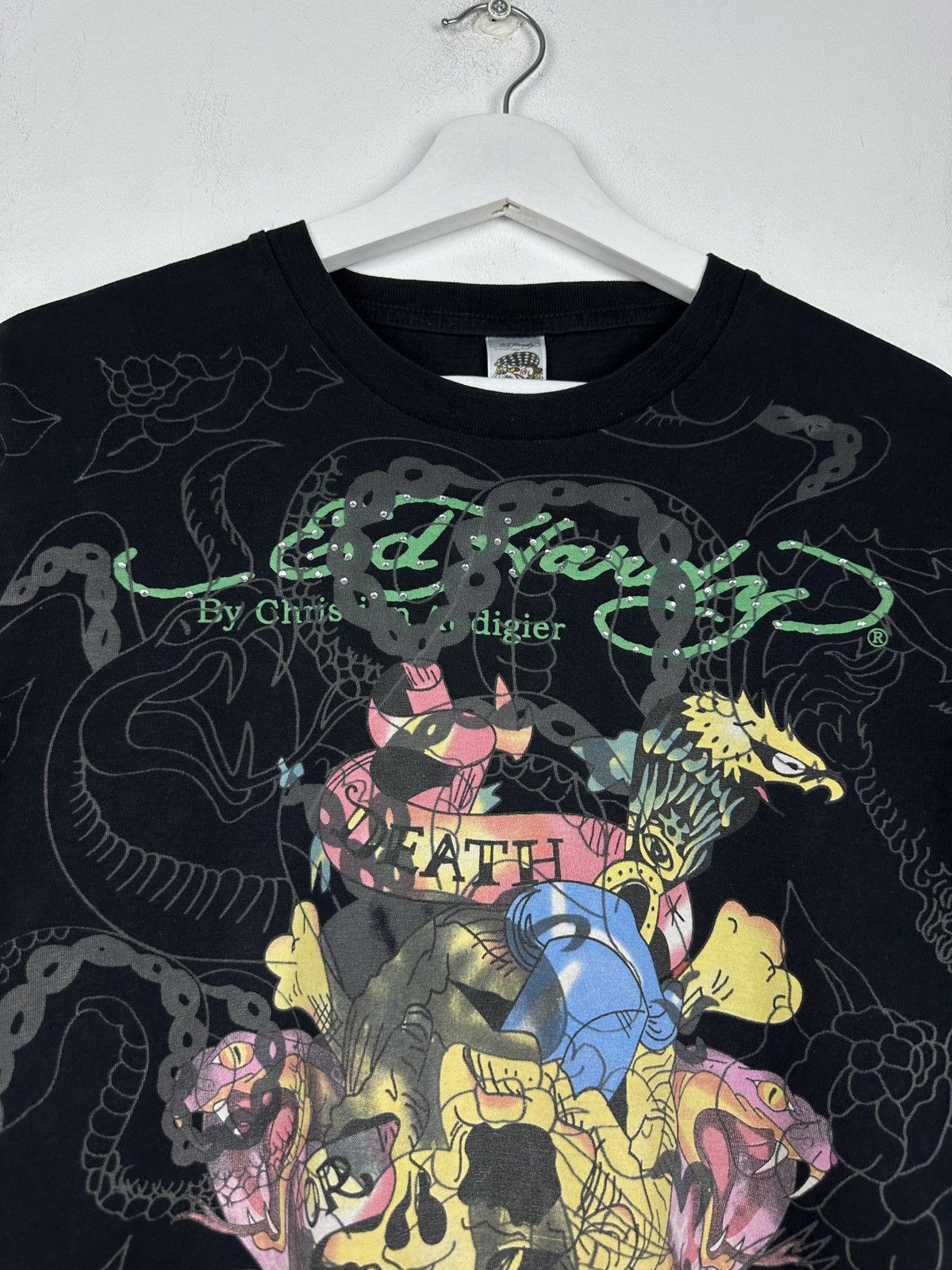 Ed Hardy Y2K Ed Hardy Big Logo Snake Skull Rhinestones T Shirt Tee Size US L / EU 52-54 / 3 - 5 Thumbnail