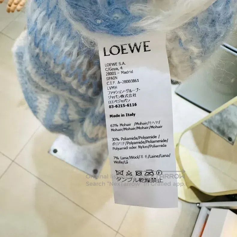 Loewe Loewe Light blue knitted sweater with big logo round neck, Size S / US 4 / IT 40 - 5 Thumbnail