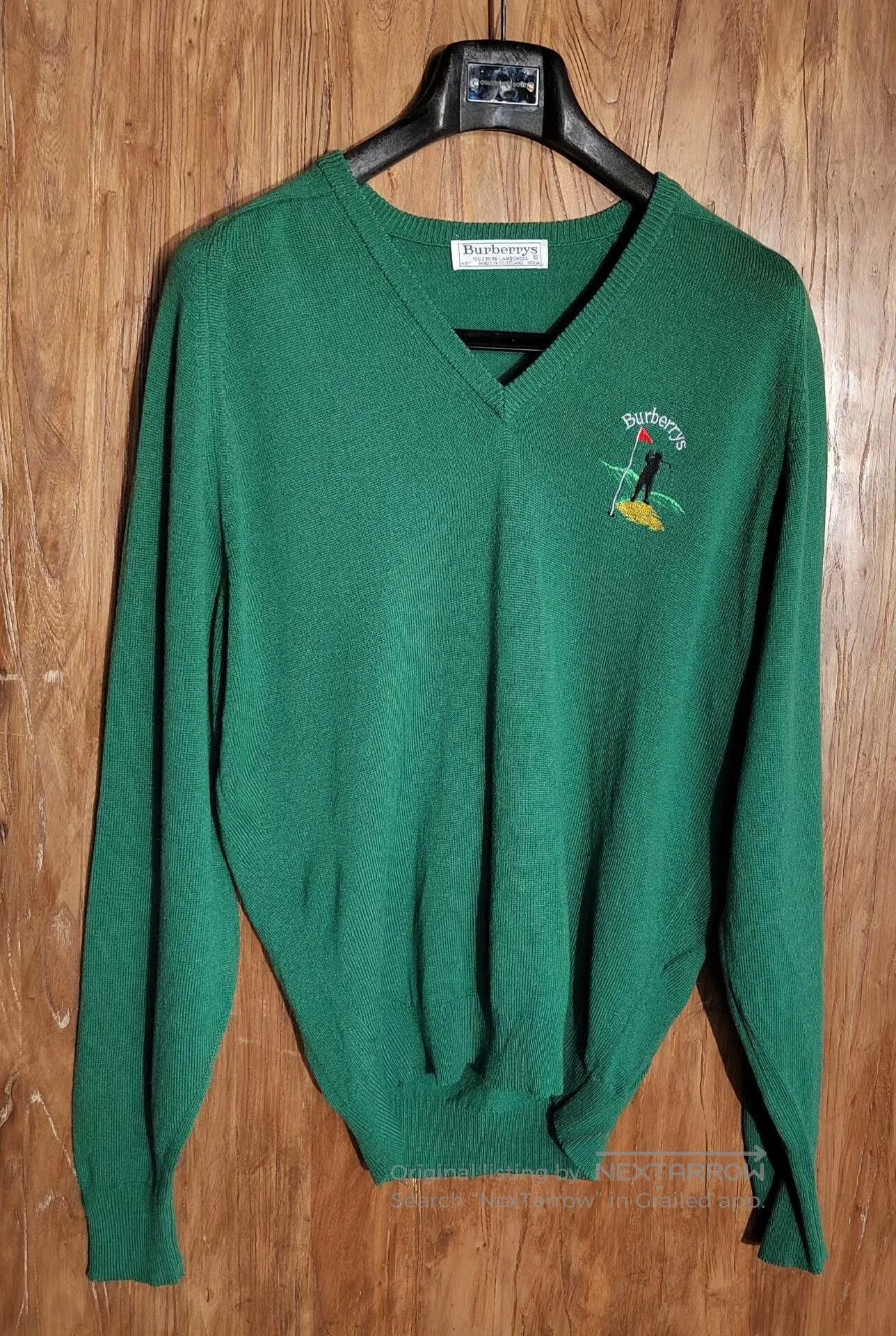Burberry Burberry Golf Series Green V-Neck Sweater. Size US XXS / EU 40 - 1 Thumbnail