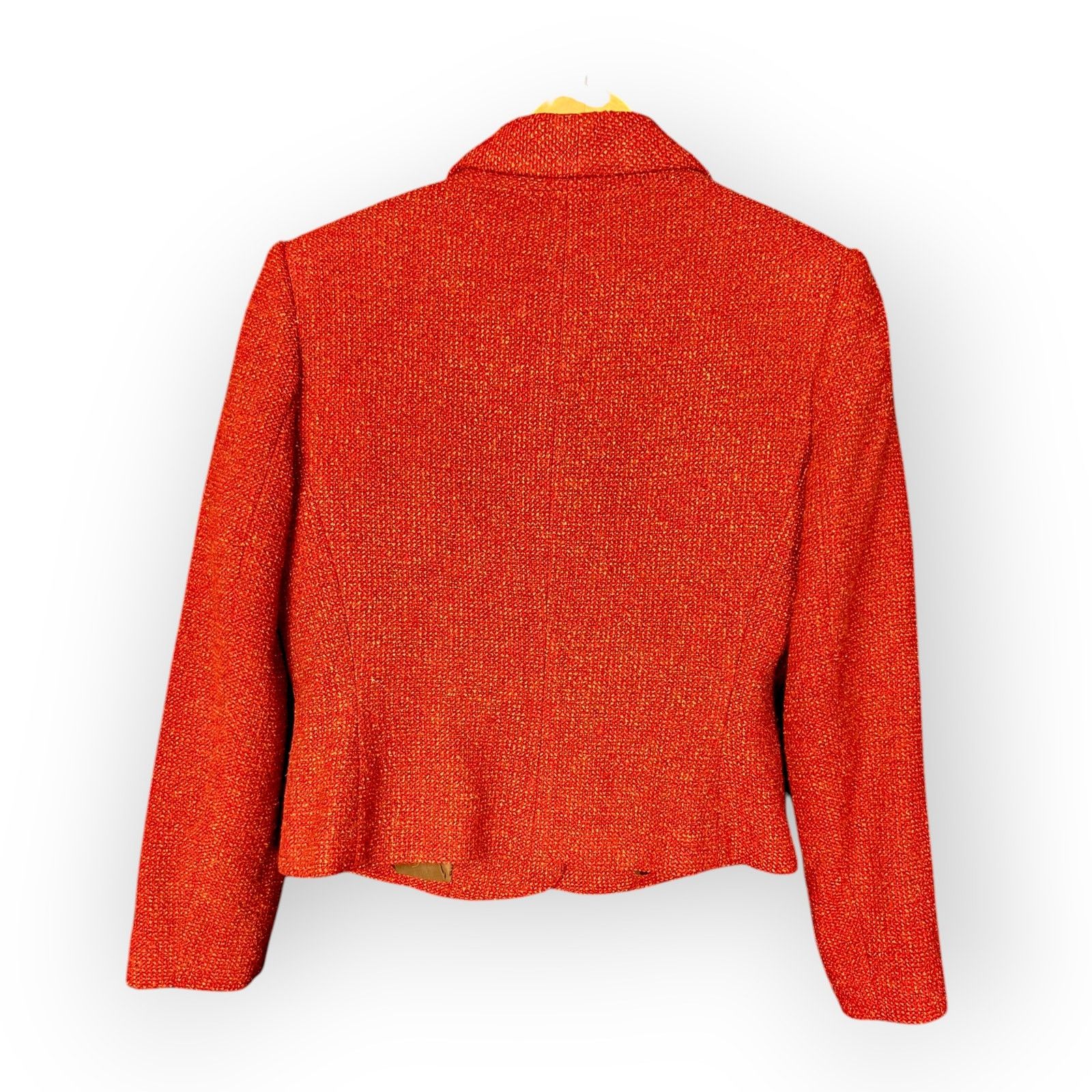 Other Vtg 90s Petite Sophisticate Wool Blend Orange Tweed Blazer Size S / US 4 / IT 40 - 2 Thumbnail