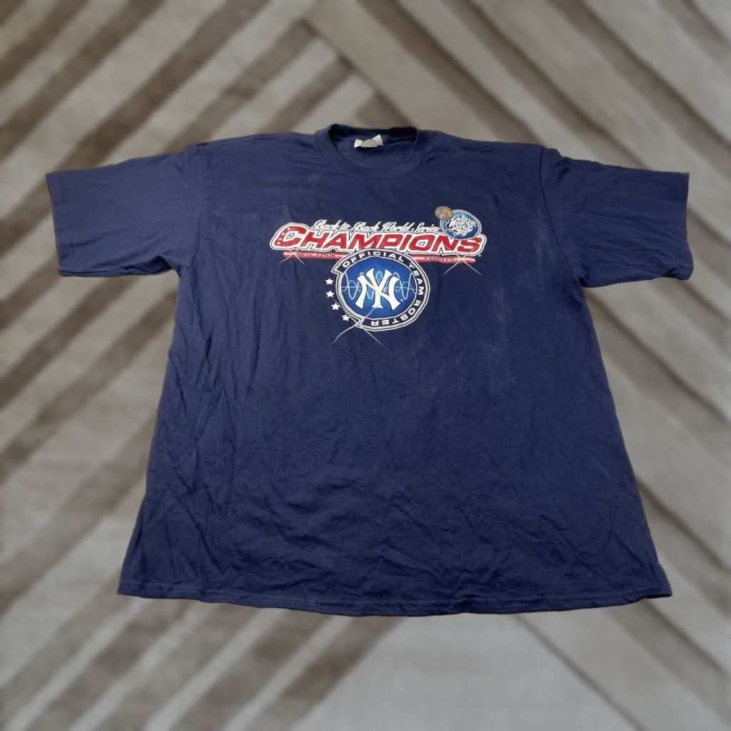 Lee VINTAGE 1990s Yankees Back to Back World Series Champion T-shirt Double Sided Lee 2XL Blue Nike? Size US XXL / EU 58 / 5 - 1 Thumbnail