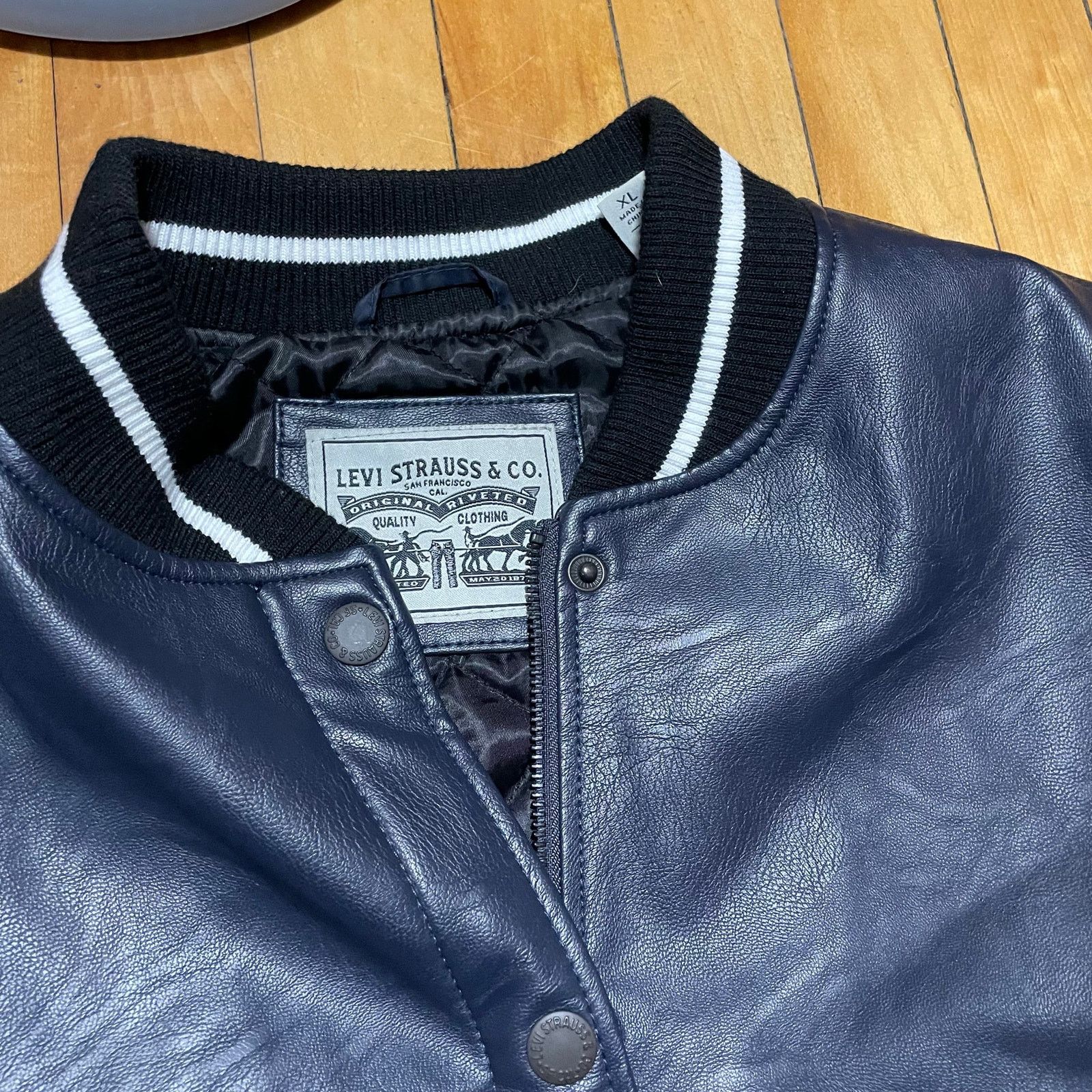 Levi's Levi's Mixed Faux Leather Bomber Jacket Black Navy M XL Size US XL / EU 56 / 4 - 5 Thumbnail