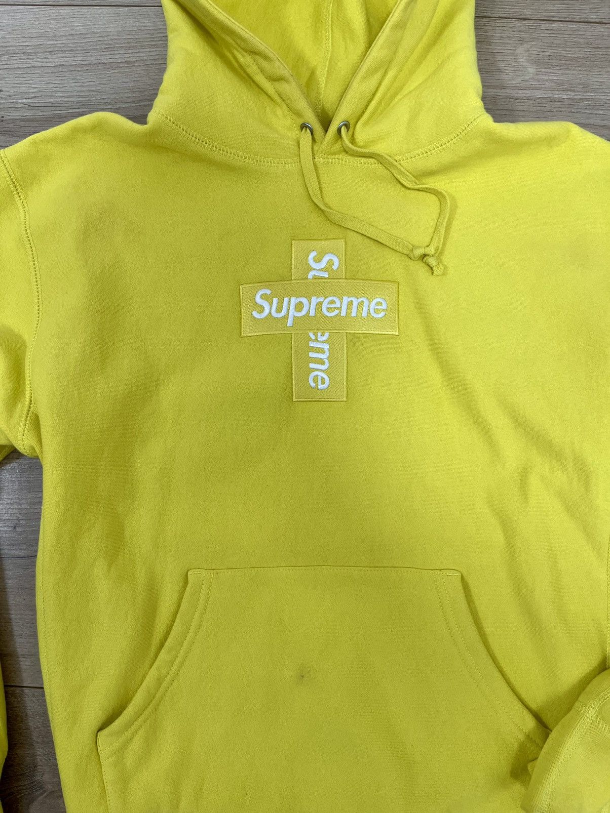 Supreme Supreme Cross Box Logo Hooded Sweatshirt YELLOW Small Size US S / EU 44-46 / 1 - 2 Thumbnail