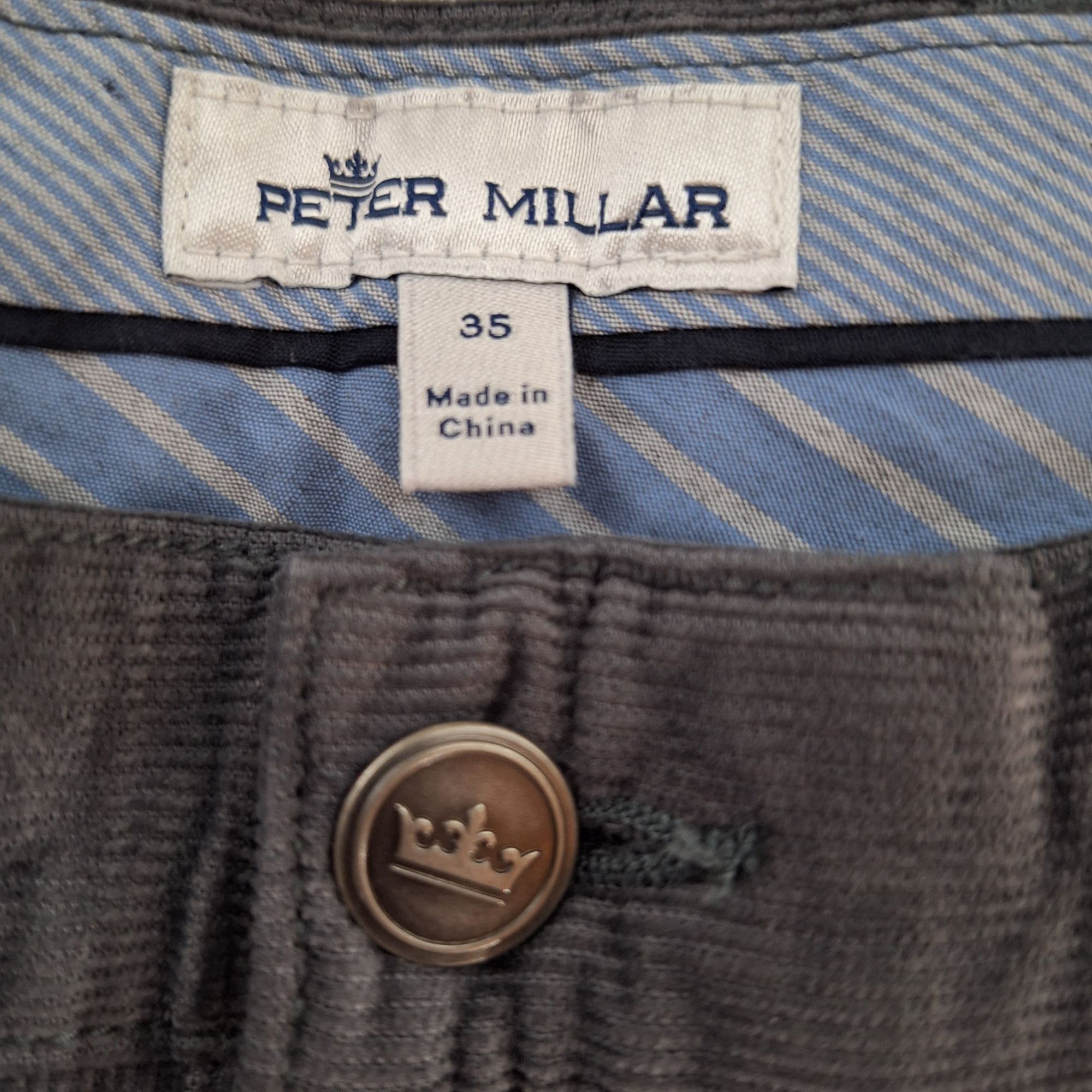 Peter Millar Peter Millar Superior Soft Corduroy Pants 35 Dark Gray Earth Size US 35 - 4 Thumbnail