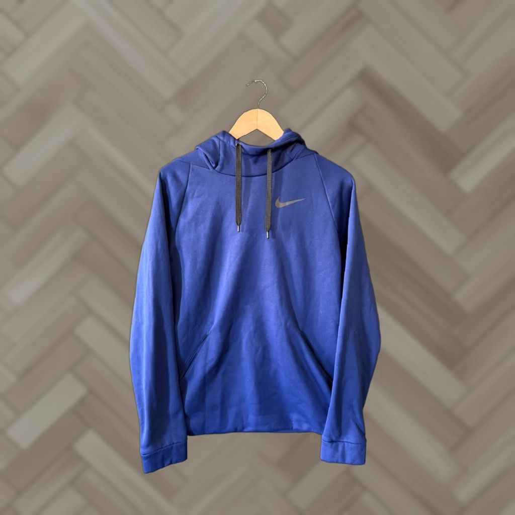 Nike Nike Mens Pullover Hooded Sweatshirt Therma Fit Blue M Athletic Size US M / EU 48-50 / 2 - 1 Thumbnail