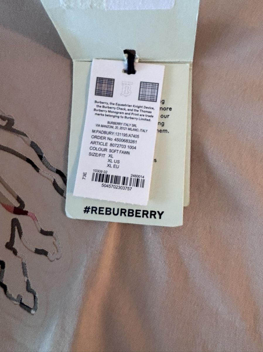 Burberry BURBERRY Check Ekd Cotton T Shirt Black Size US XL / EU 56 / 4 - 6 Thumbnail
