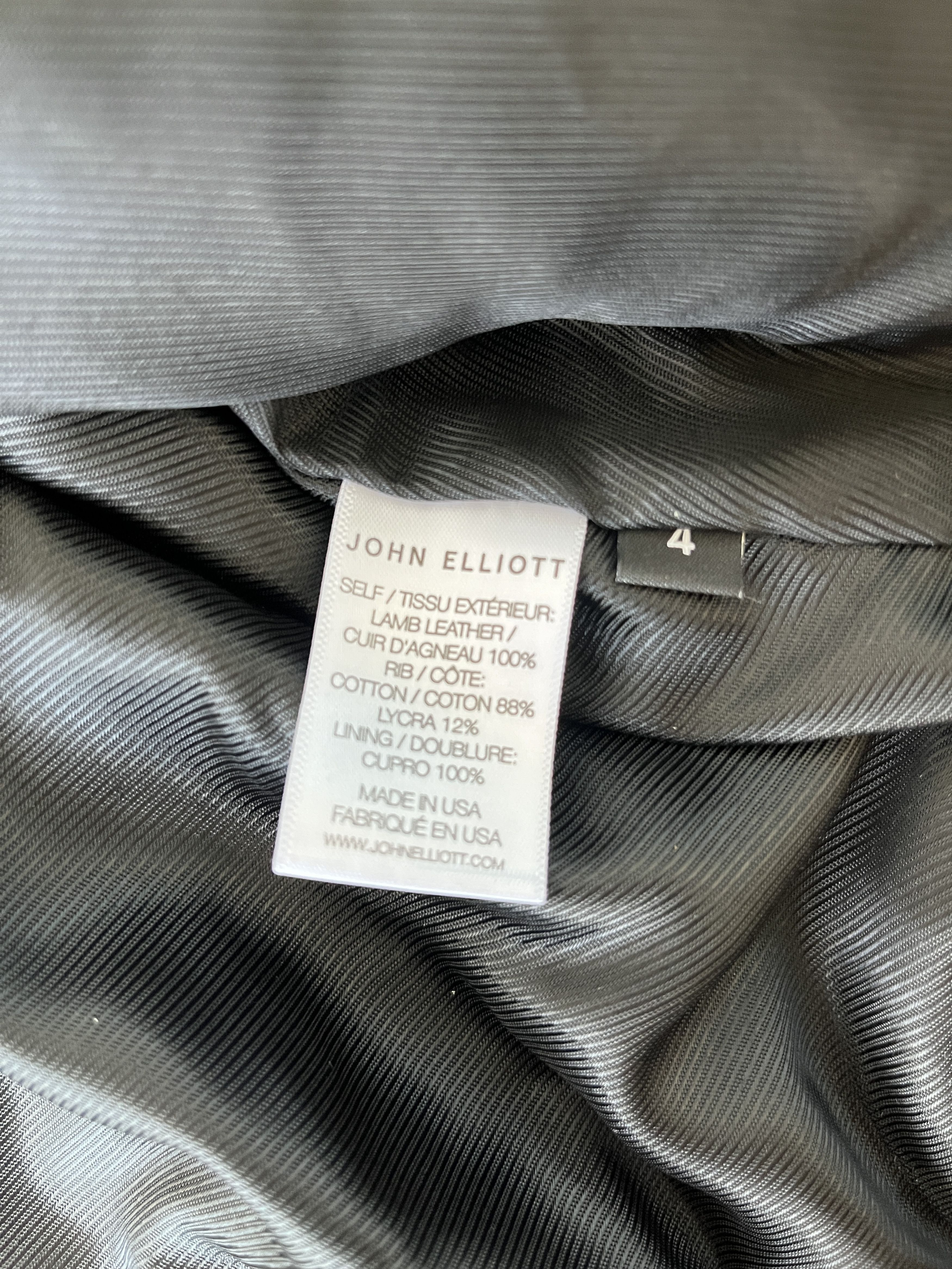 John Elliott John Elliott Leather Cropped Stadium Jacket Size XL / US 12-14 / IT 48-50 - 8 Thumbnail