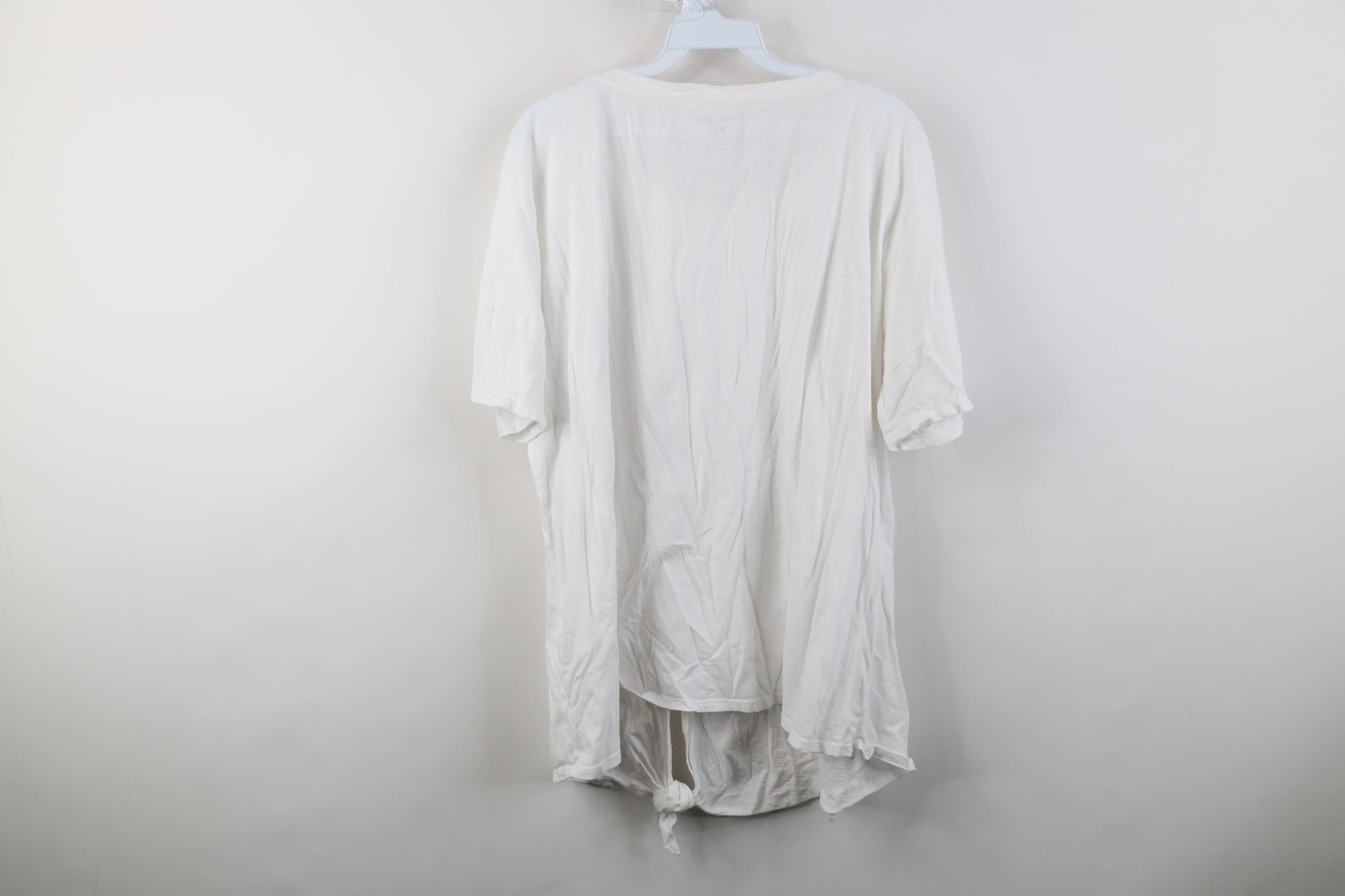 Vintage Eileen Fisher Organic Cotton Knit Tie Bottom T-Shirt White Size L / US 10 / IT 46 - 10 Thumbnail