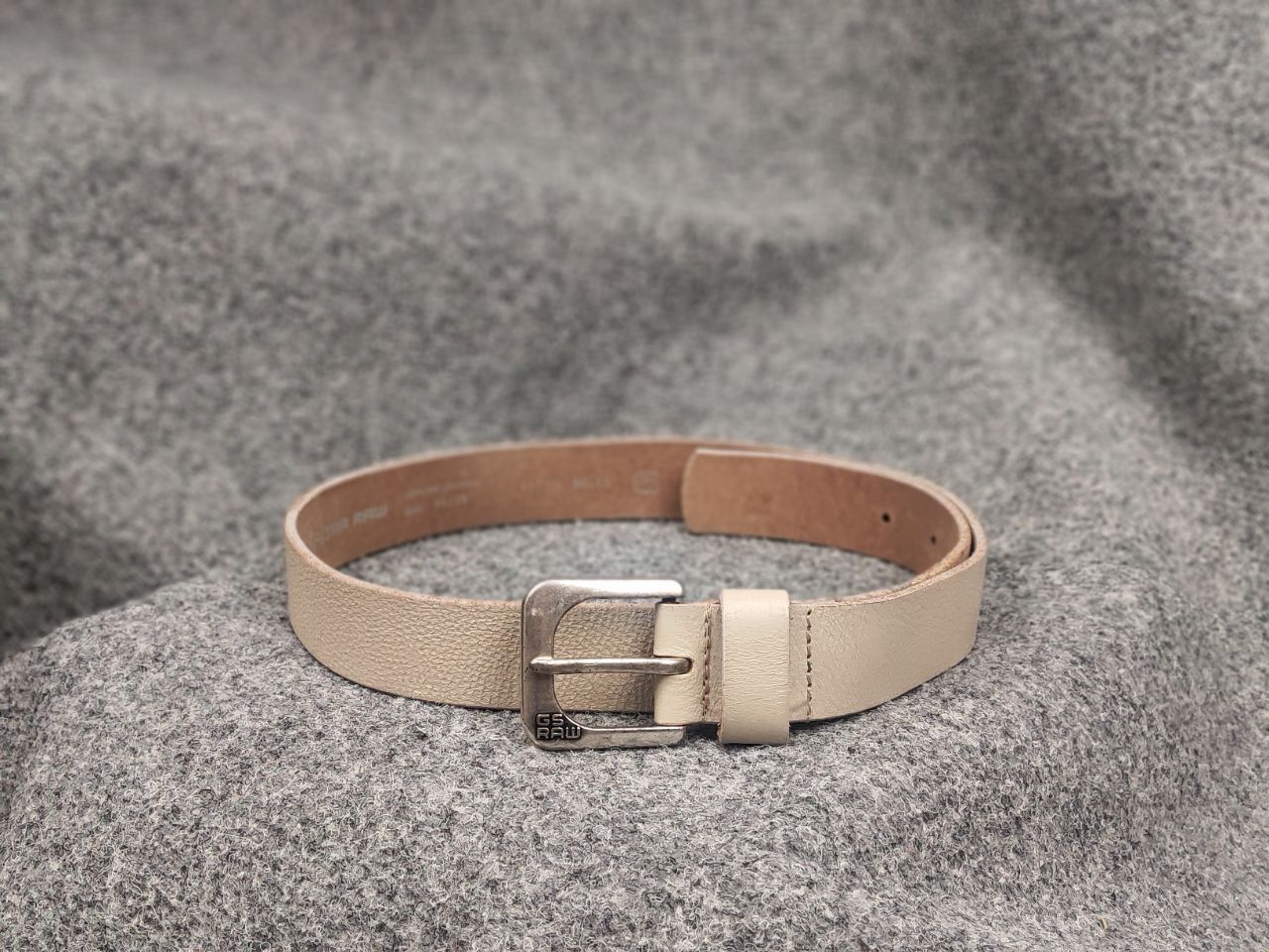G-Star G Star raw Beige Leather Mini Logo Vintage Style Y2K Belt Size ONE SIZE - 1 Thumbnail