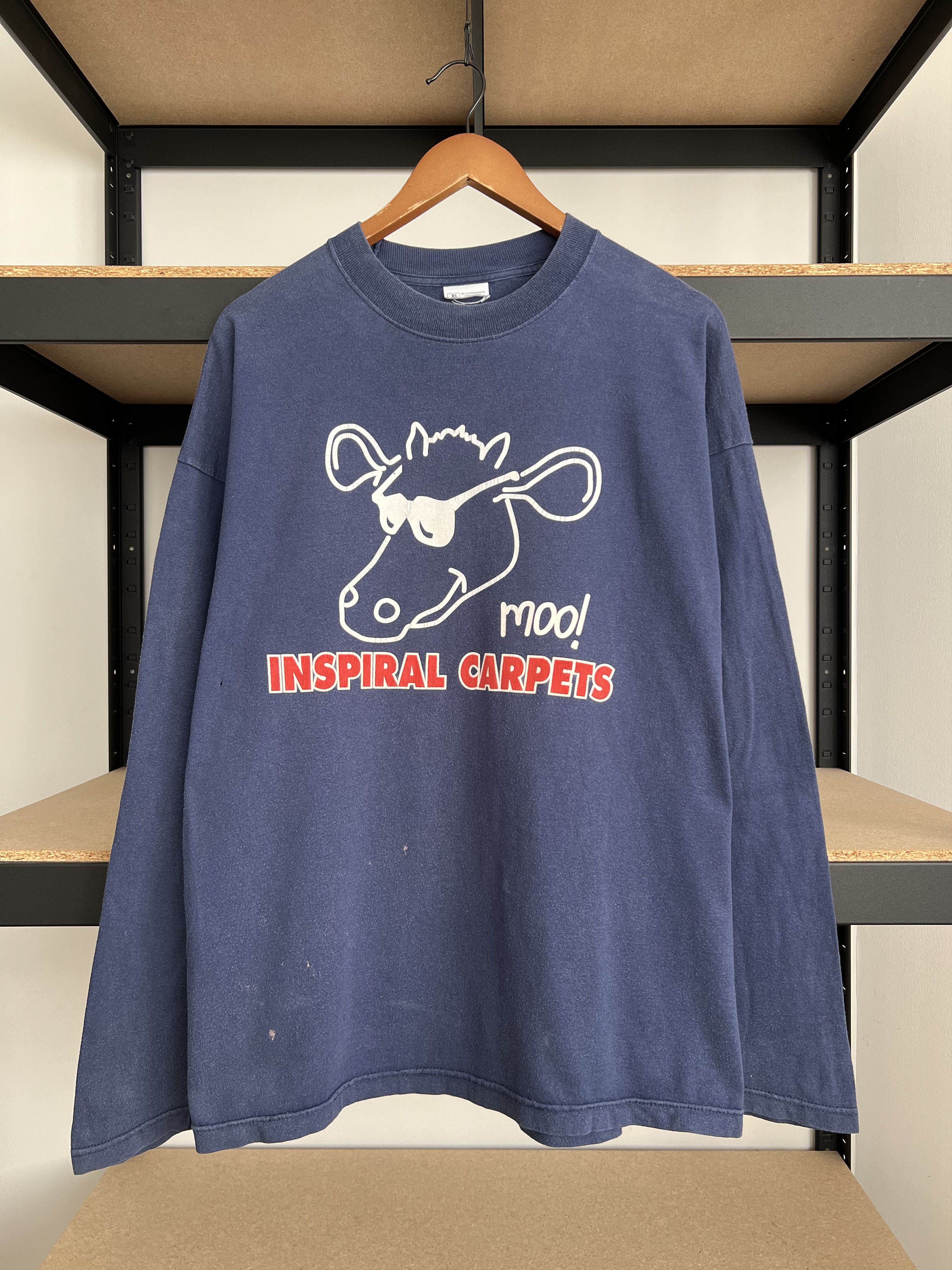 Band Tees Vintage 2003 Inspiral Carpets Moo! Cow Navy Long Sleeve Size US XL / EU 56 / 4 - 1 Thumbnail