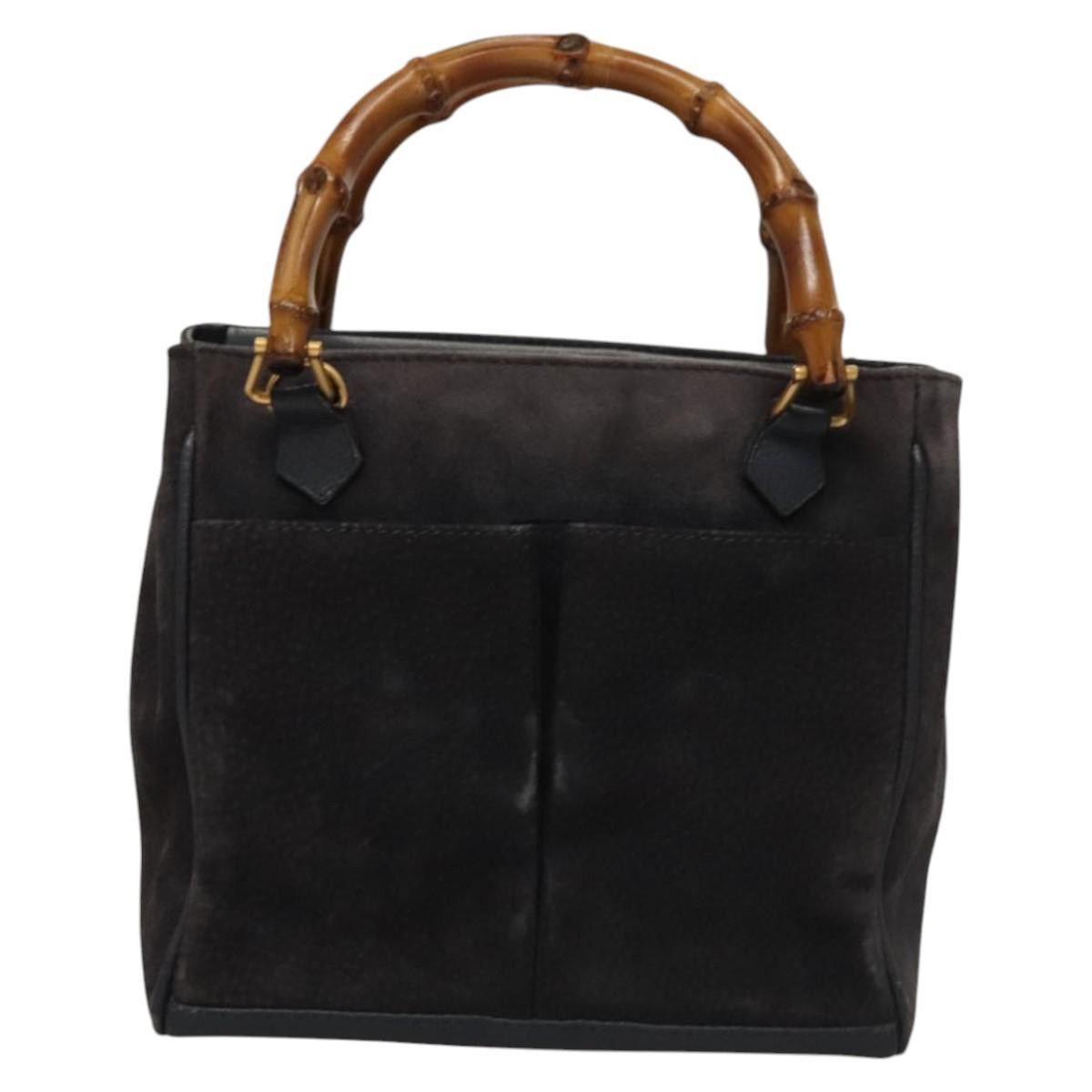 Gucci GUCCI Bamboo Hand Bag Suede Navy Gold 000 123 000 123 Size ONE SIZE - 2 Thumbnail