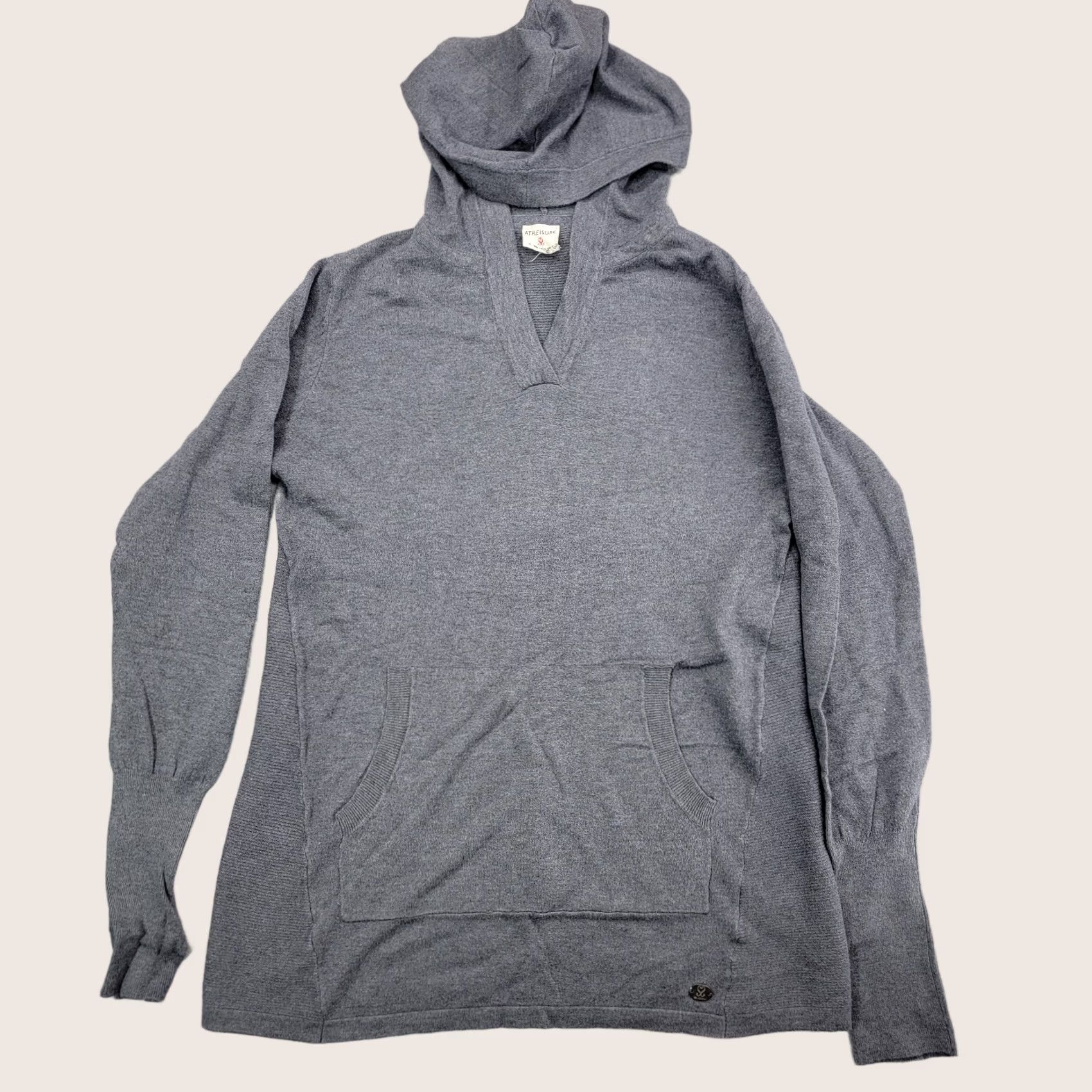 Vintage Sioni Athleisure Women’s Medium Pullover Hooded Sweater Hoodie Blue Slim/Regular Solid Sweatshirt Womens M Hooded pullover Size M / US 6-8 / IT 42-44 - 1 Thumbnail