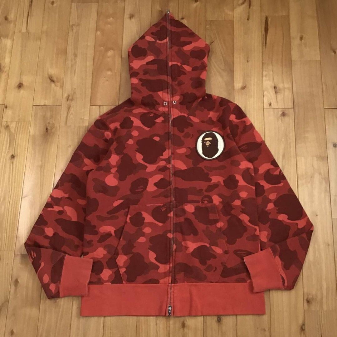 Bape BAPE Red camo full zip hoodie a bathing ape NIGO Size US L / EU 52-54 / 3 - 1 Thumbnail