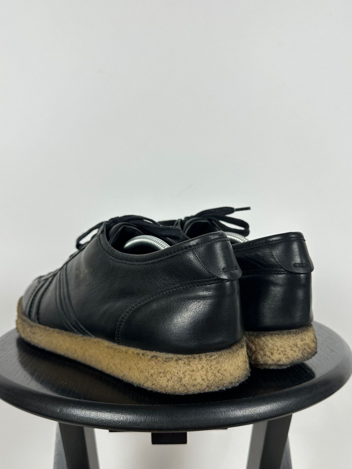 Designer Zeha Berlin Low Top Black Leather Sneakers Size US 13 / EU 46 - 6 Thumbnail