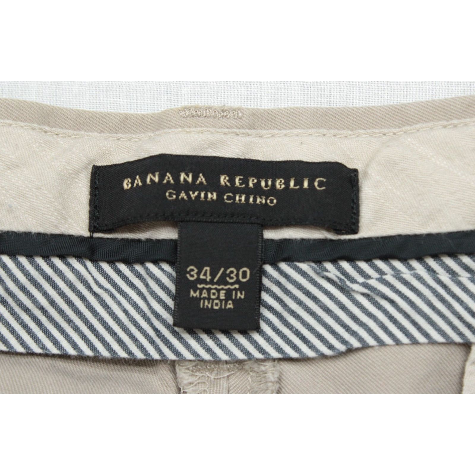 Banana Republic Banana Republic Gavin Relaxed Straight Chino Pant Beige Khaki Tan Men's Sz 34/28 Size US 34 / EU 50 - 7 Thumbnail