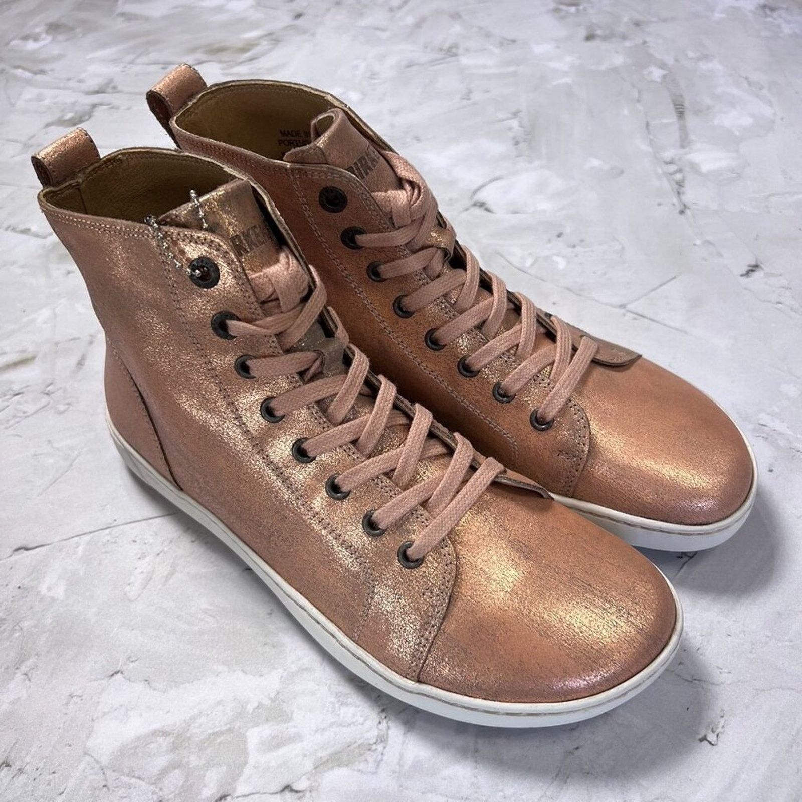 Birkenstock Birkenstock Bartlett Metallic Rose Leather High Top NEW Size US 7 / IT 37 - 1 Thumbnail