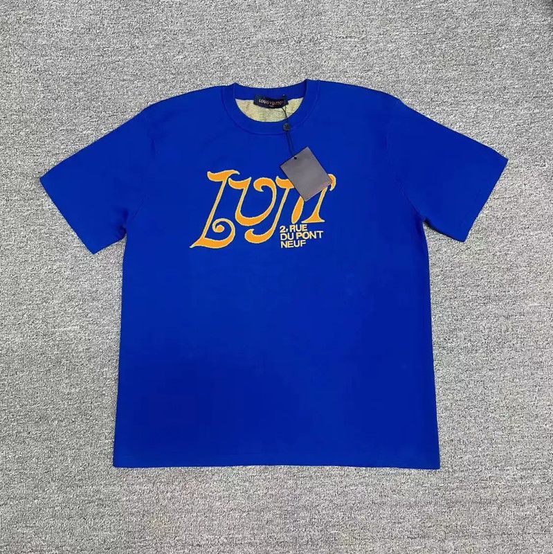 Louis Vuitton Louis Vuitton Blue Cotton Logo T-Shirt 0089 Size US L / EU 52-54 / 3 - 1 Thumbnail