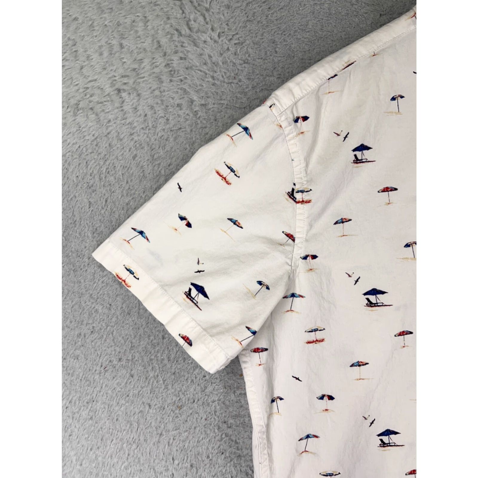 Vintage Sonoma Shirt Adult Large White Beach Umbrella All Over Print Button Up Cotton Mens Size US L / EU 52-54 / 3 - 3 Thumbnail