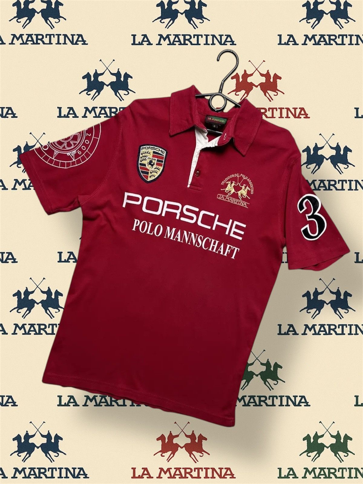 La Martina × Porsche Design Vintage Polo La Martina Porsche central logo L/XL rare Size US XL / EU 56 / 4 - 1 Thumbnail