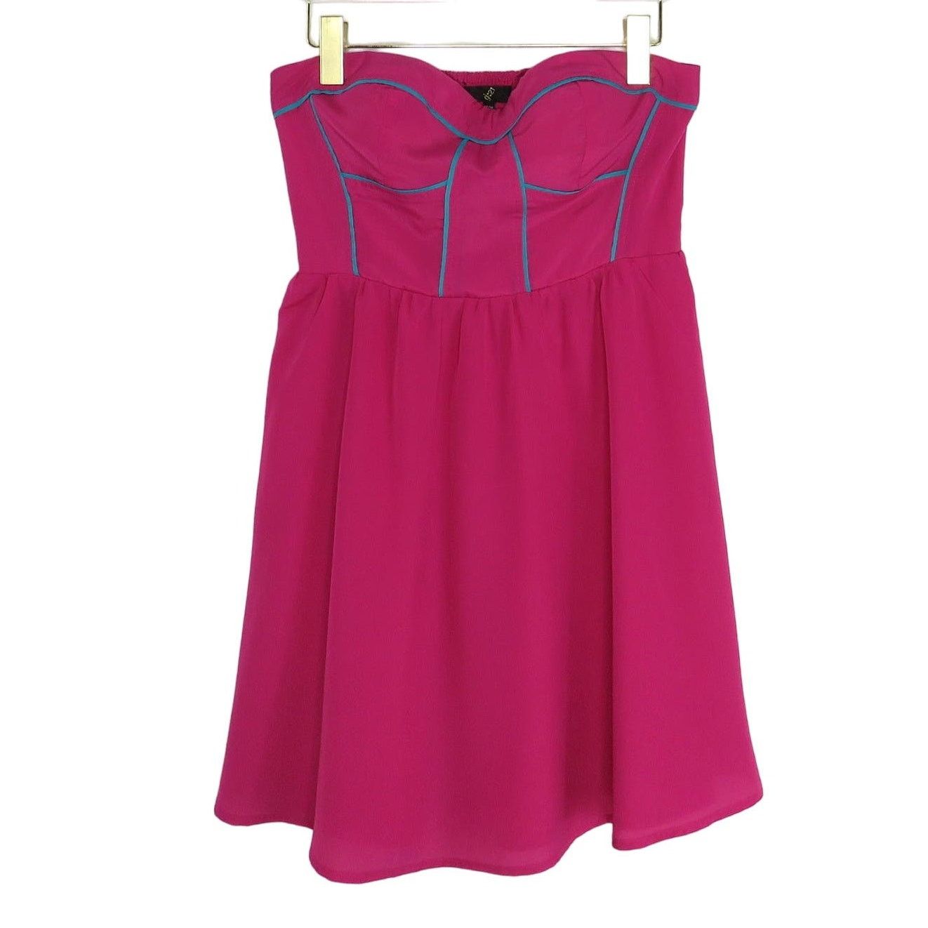 Vintage Y2k Hot Pink Strapless Corset Mini Dress Medium Barbiecore Size M / US 6-8 / IT 42-44 - 4 Thumbnail
