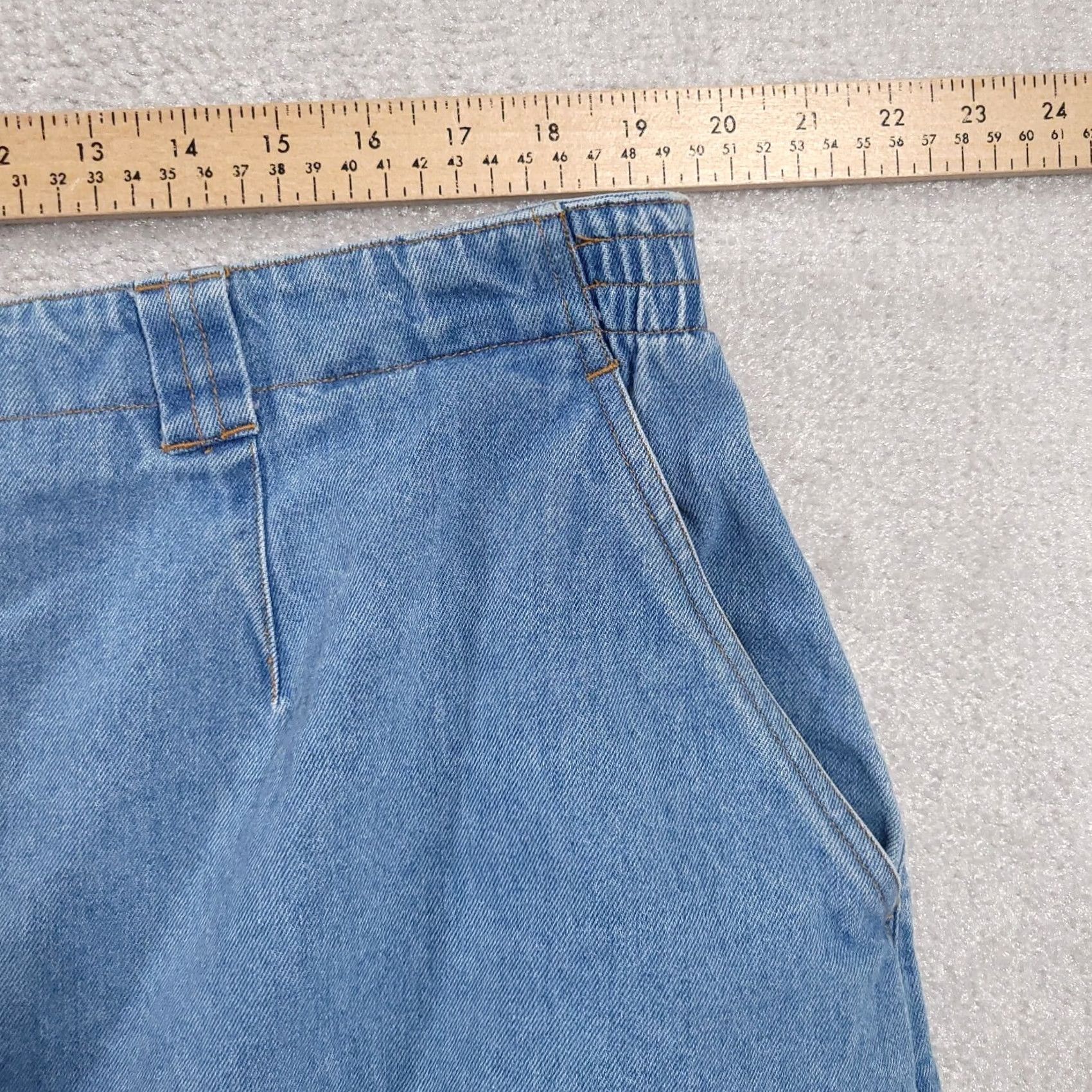 Silhouette Vintage Silhouette Denim Skirt Womens 40" Waist Elastic Pockets Blue Cotton Size 27" / US 4 / IT 40 - 5 Thumbnail