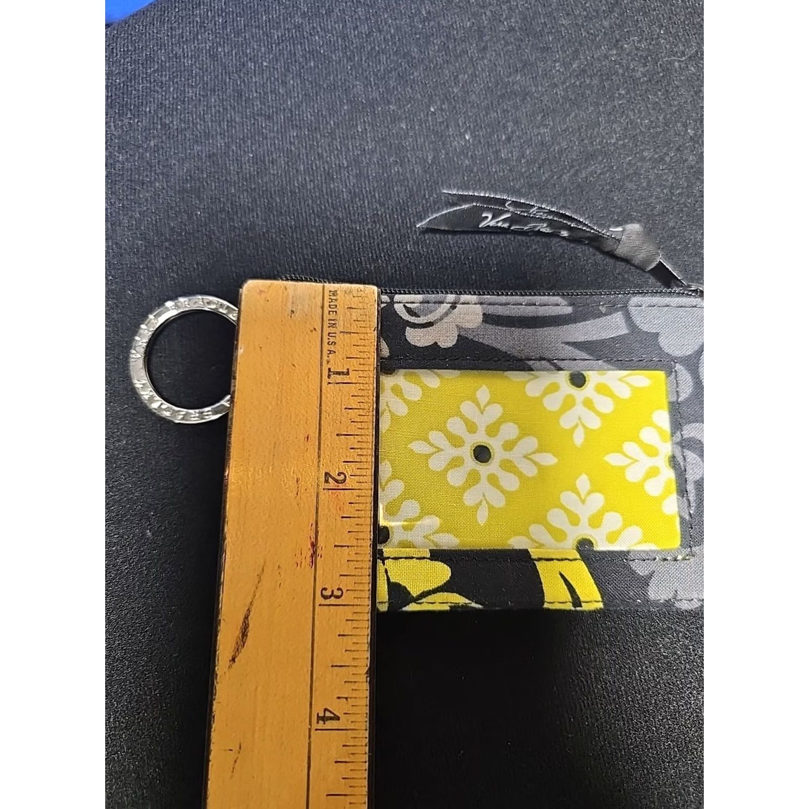 Vera Bradley Vera Bradley ID Case Holder Zip Coin Purse Wallet Black Gray Yellow Lucky You Size ONE SIZE - 7 Thumbnail