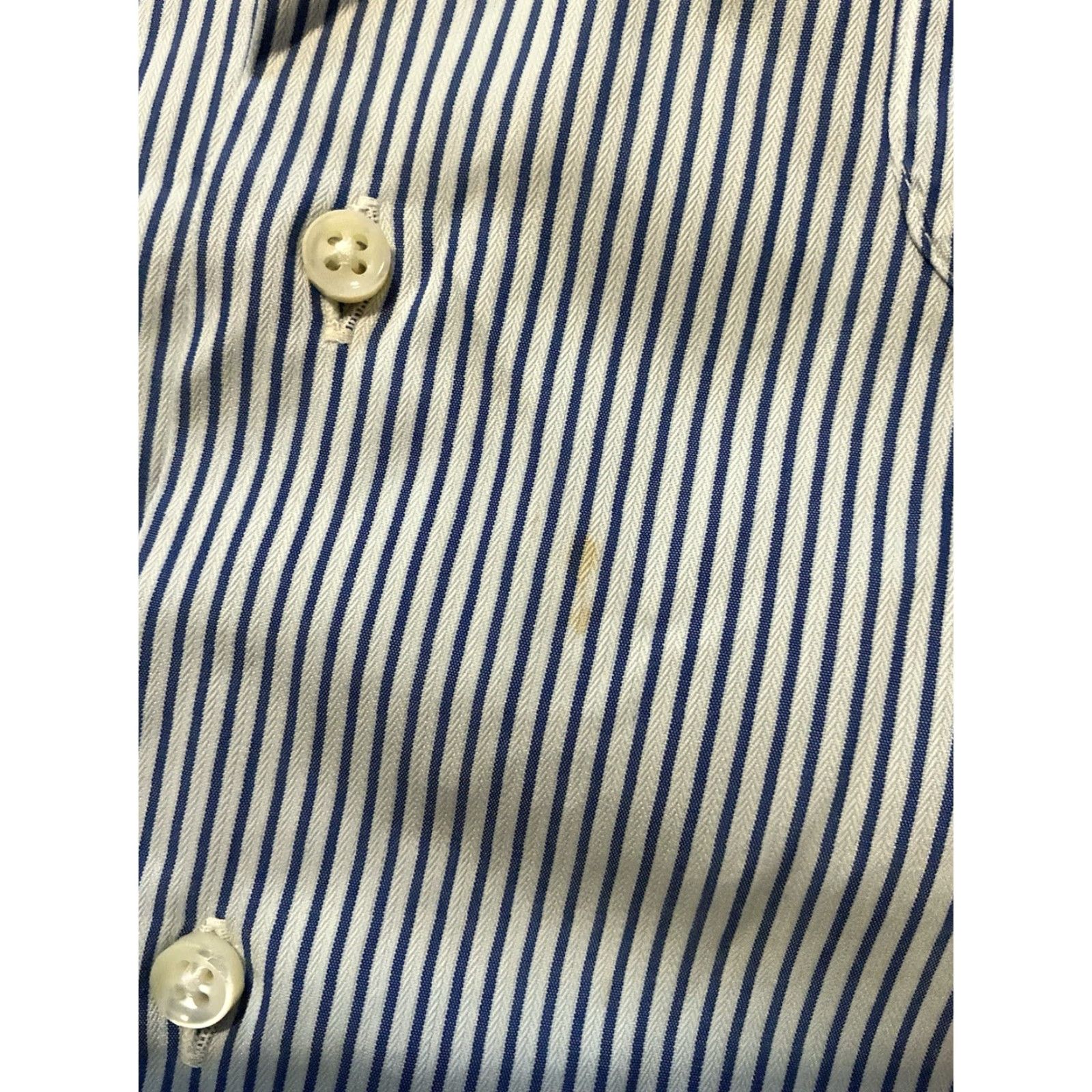 Armani VINTAGE Armani Collezioni Dress Shirt Long Sleeve Button Blue Striped Sz.L Mens Size 42R - 7 Thumbnail
