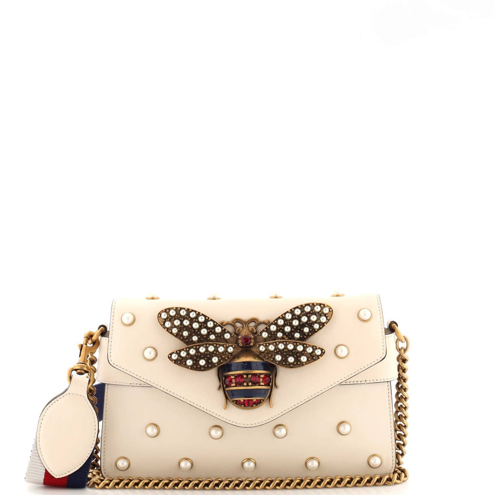 Gucci Broadway Pearly Bee Shoulder Bag Embellished Leather Mini | Grailed