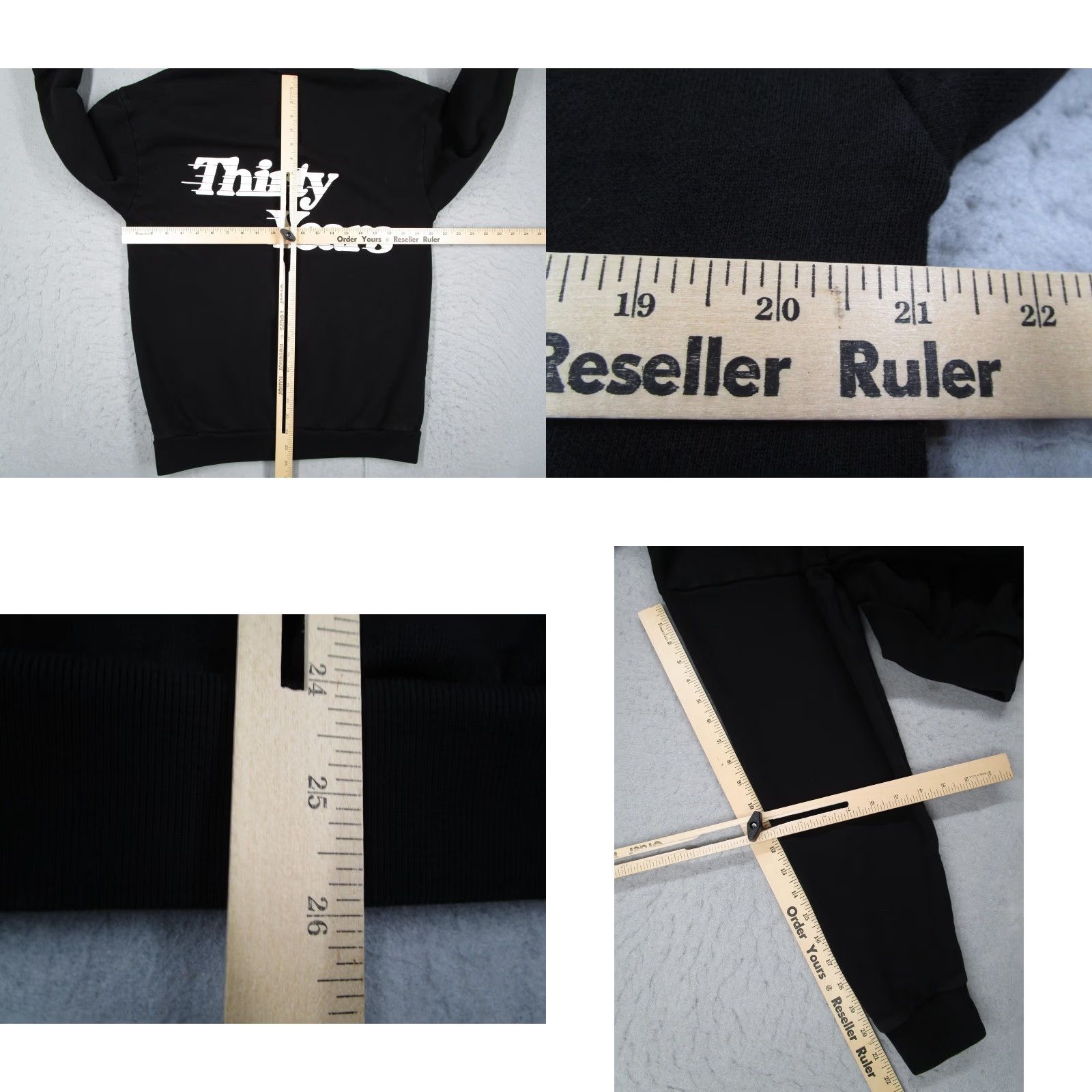 Vintage VINTAGE Thirty Years Hoodie Mens XS Black 100% Cotton Pullover Graphic FrontBack Knit Fleece Pocket USA Made Size US XS / EU 42 / 0 - 8 Thumbnail