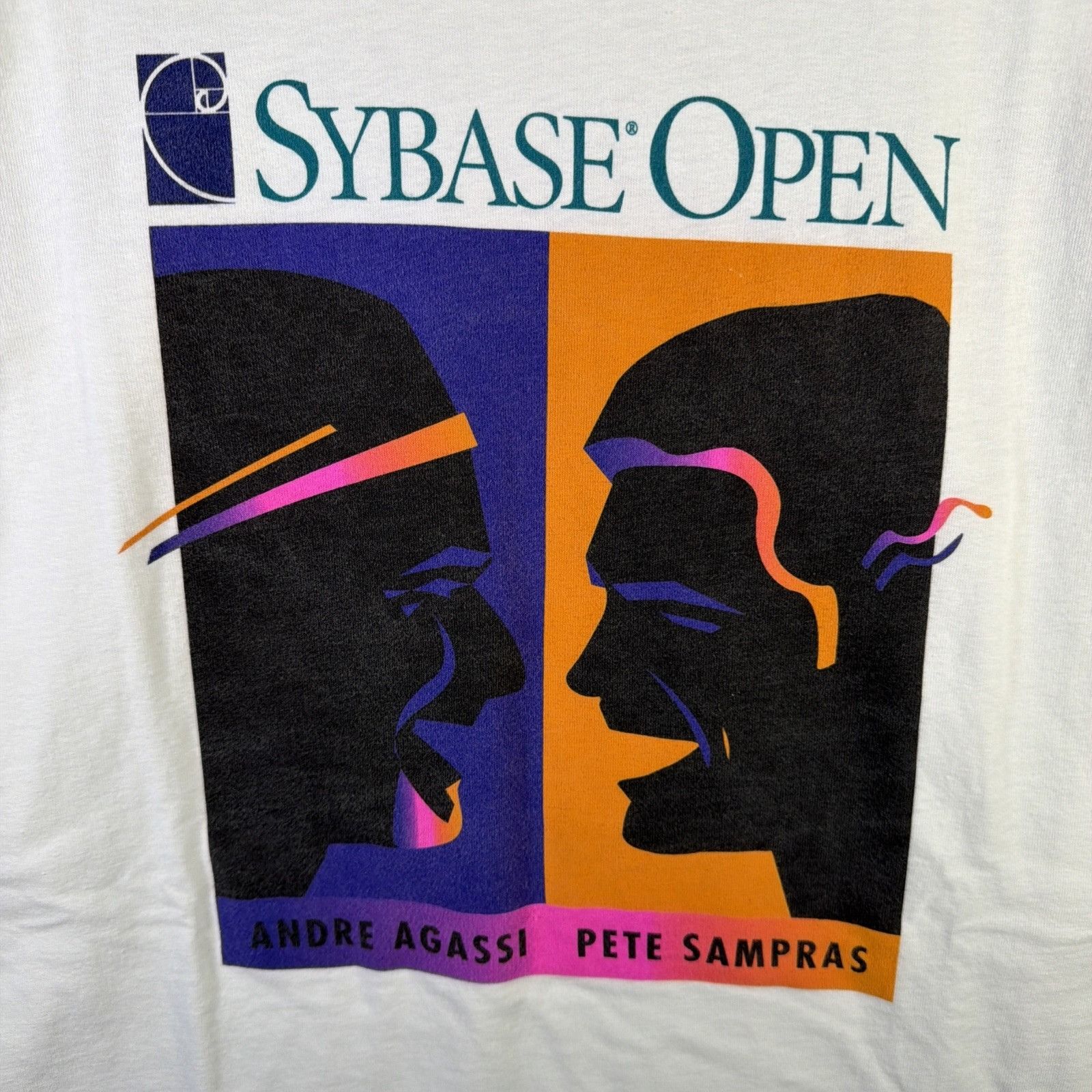Nike Vintage Sybase Open Shirt Mens Large White 90s Rare Agassi Size US L / EU 52-54 / 3 - 3 Thumbnail