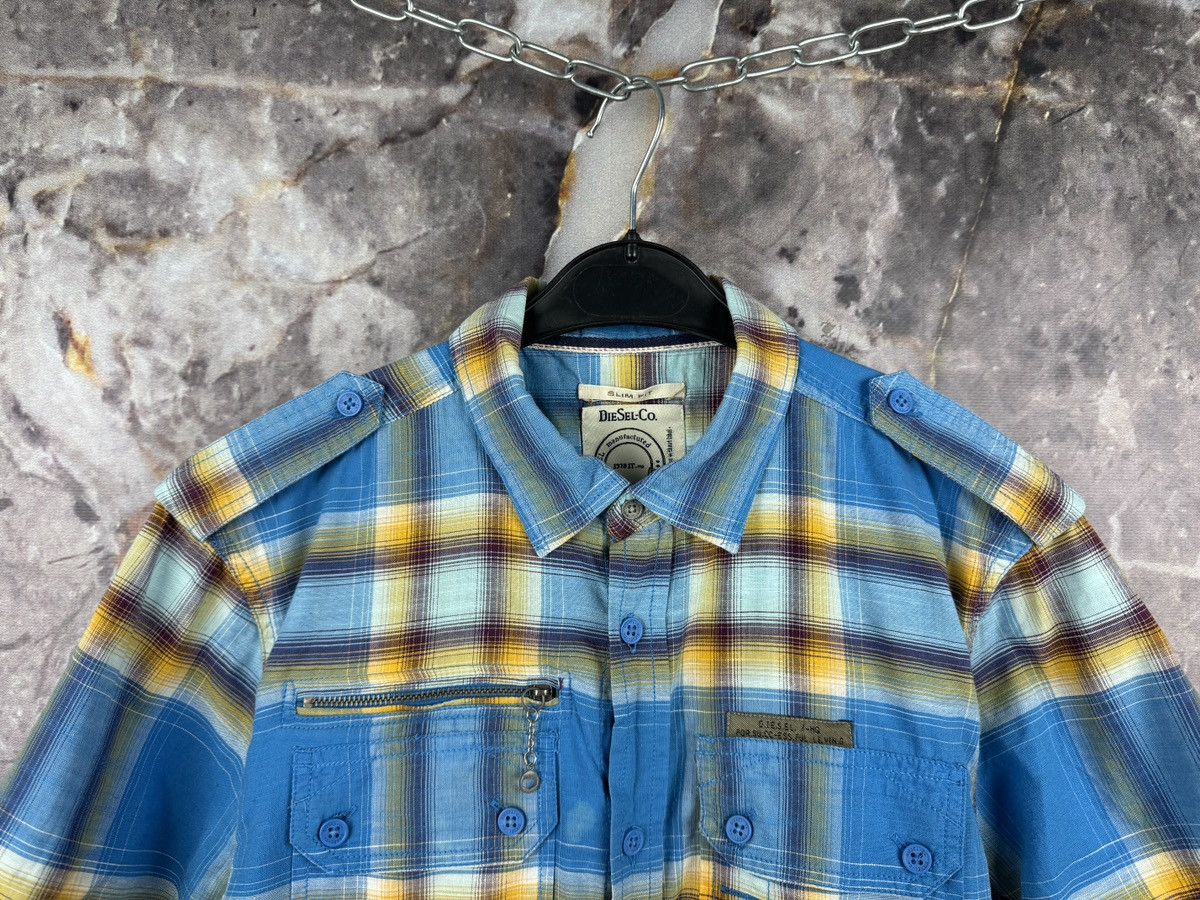 Diesel Diesel Plaid Utility Short Sleeve Button Up Shirt Blue Check Size US S / EU 44-46 / 1 - 2 Thumbnail
