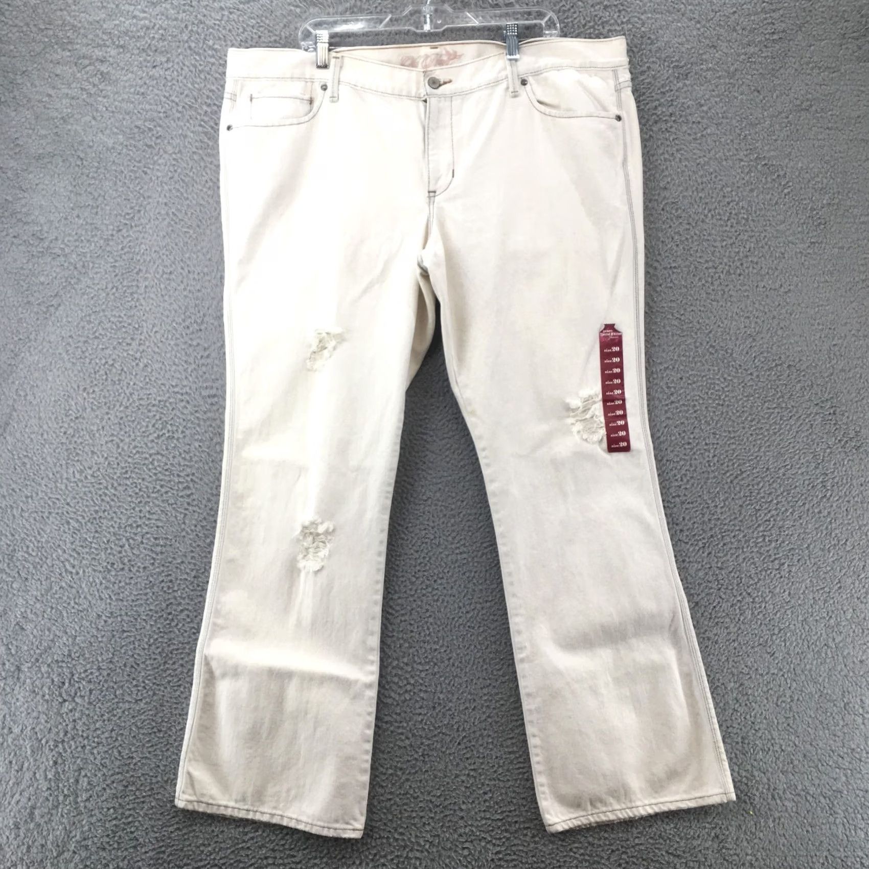 Old Navy Old Navy Jeans Womens 20 Regular White Denim Bootcut Mid Rise Zip Rise Casual Jeans Size 42" / US 20 - 2 Thumbnail