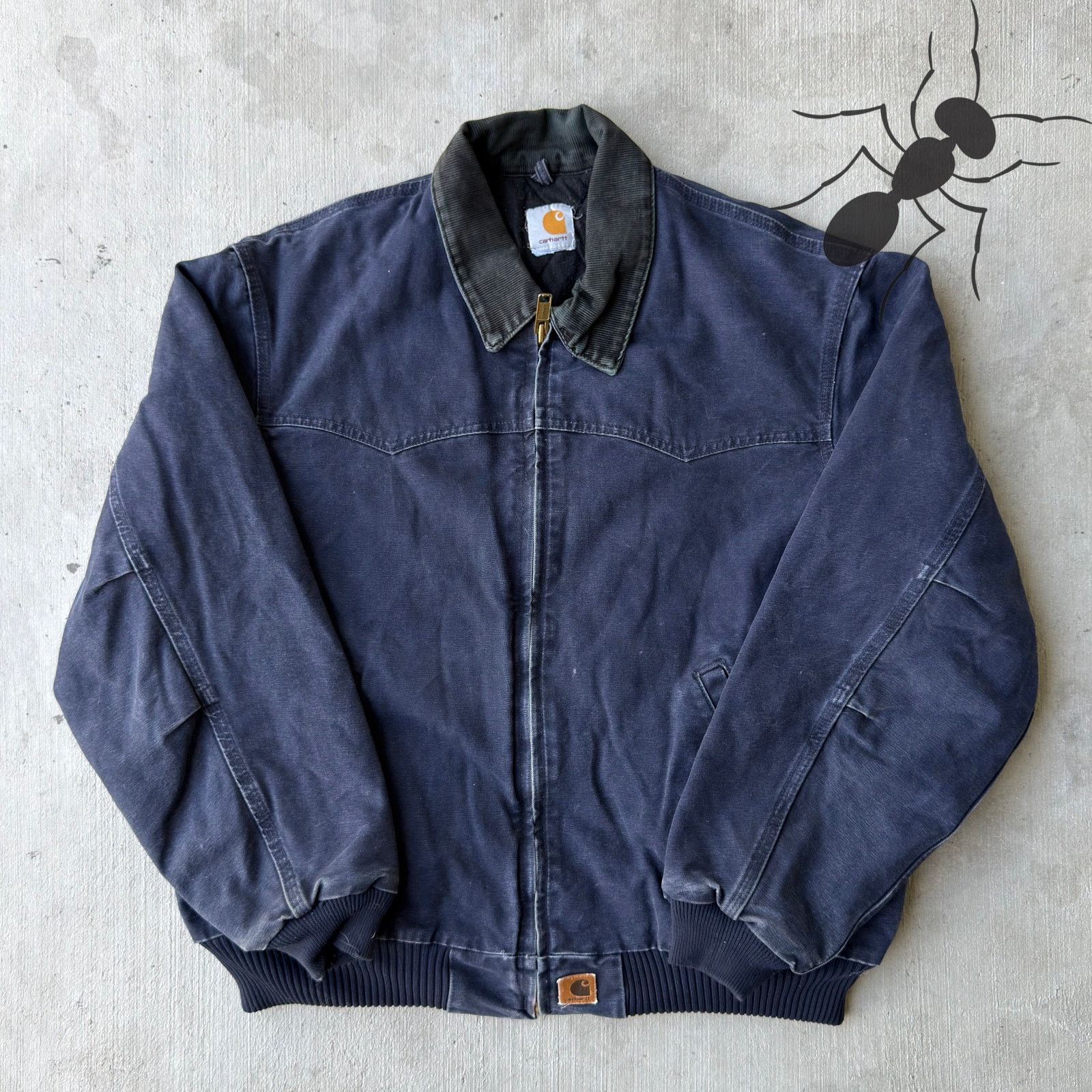 Carhartt × Vintage Carhartt blue Santa Fe quilted work wear jacket Size US XL / EU 56 / 4 - 1 Thumbnail