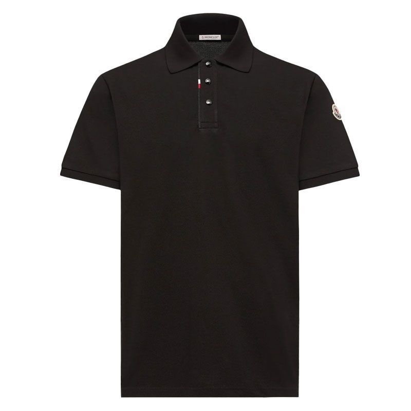 Moncler Logo Patch Pique Polo Shirt Black Size US M / EU 48-50 / 2 - 1 Thumbnail