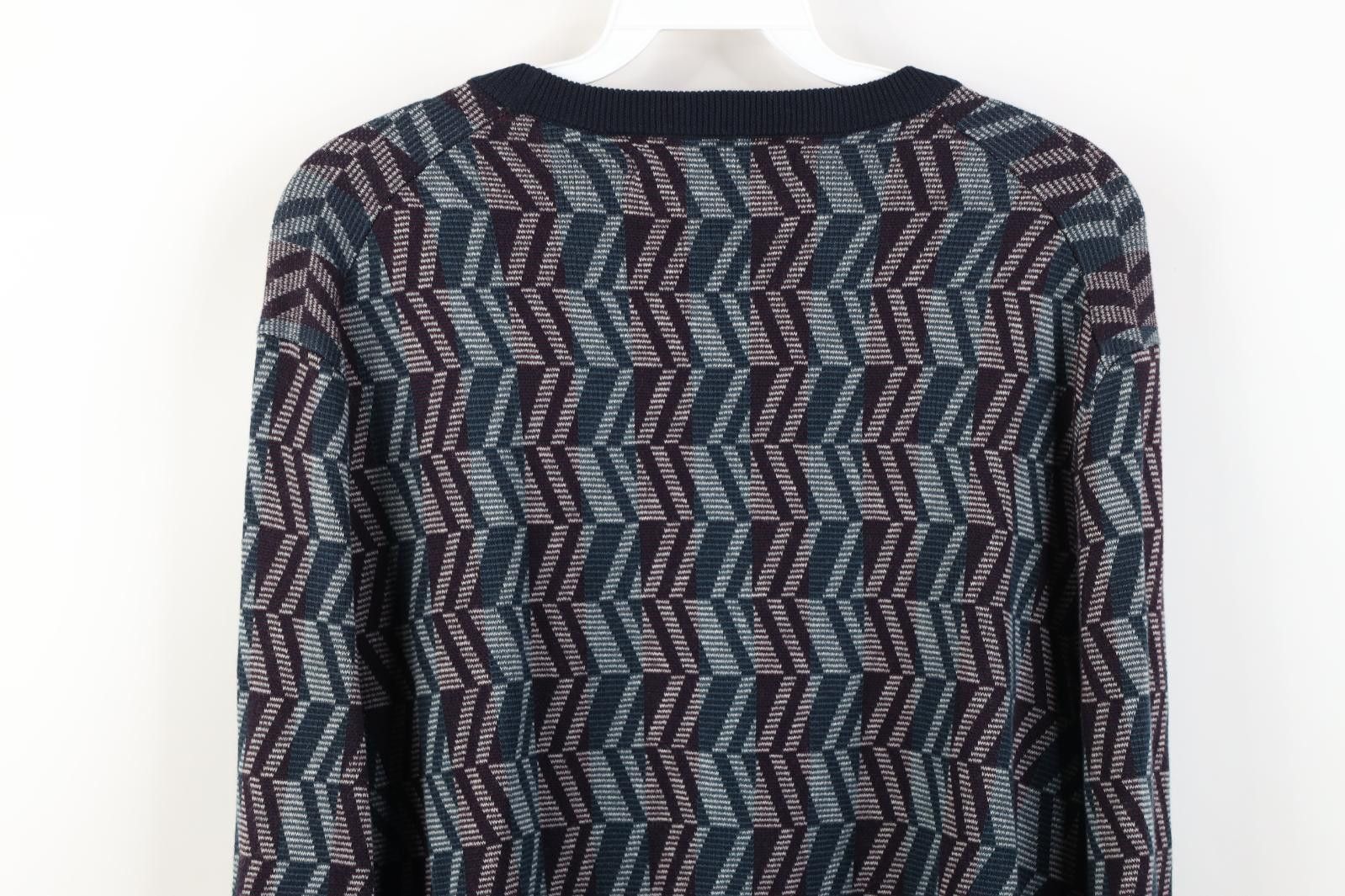 Vintage Vintage Y2K Streetwear Checkered Wavy Knit Crewneck Sweater Size US L / EU 52-54 / 3 - 9 Thumbnail