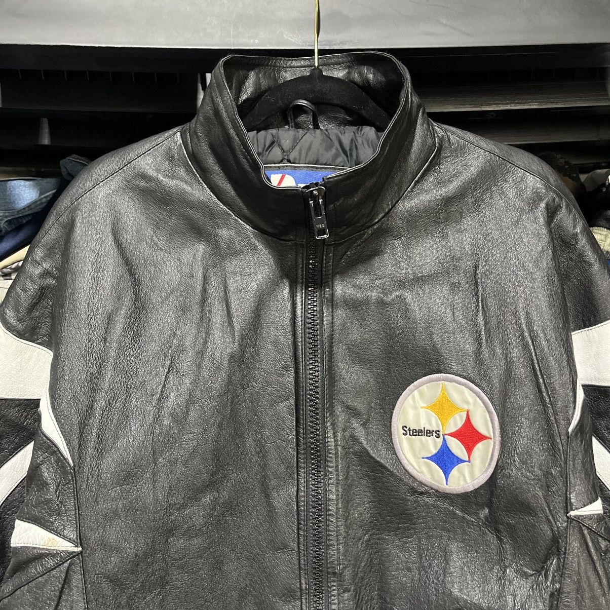 Pro Player Vintage 90s Pittsburgh Steelers Pro Player Leather Jacket XL Size US XL / EU 56 / 4 - 4 Thumbnail