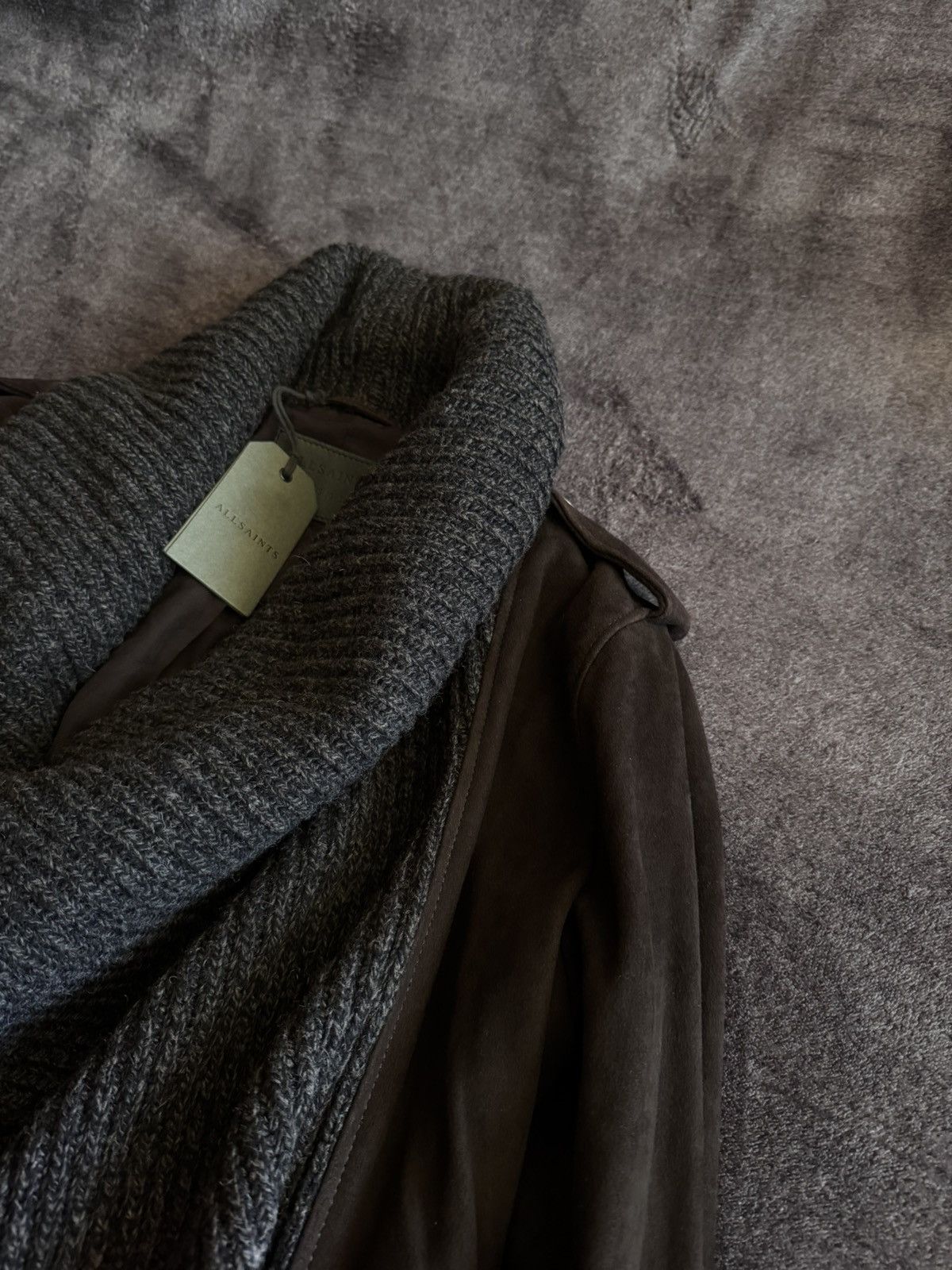 Allsaints All saints suede wrap biker brown jacket y2k NEW Size M / US 6-8 / IT 42-44 - 5 Thumbnail