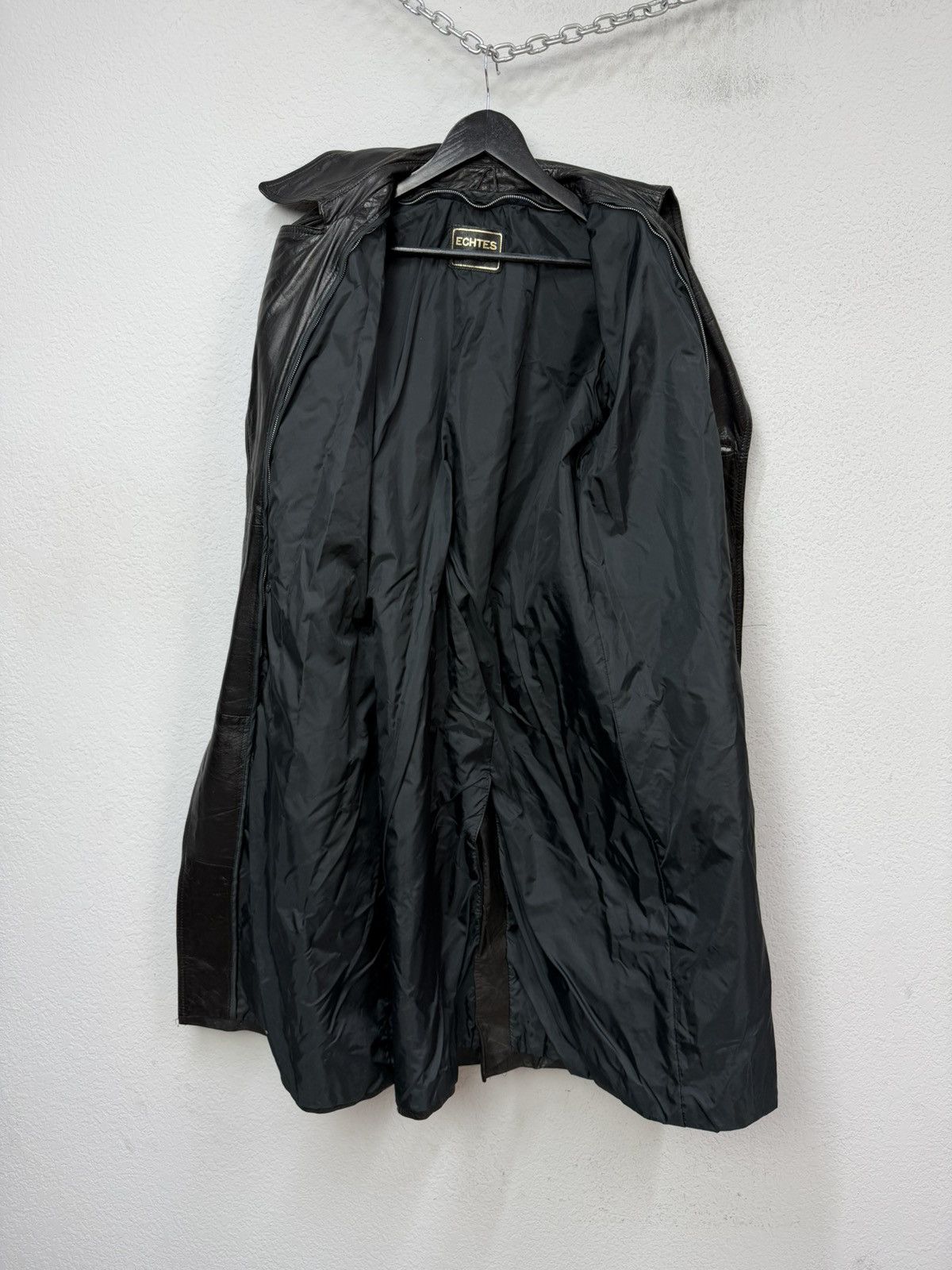 If Six Was Nine Vintage Rick Owens Style Double Breasted Leather Coat Jacket Size US M / EU 48-50 / 2 - 16 Thumbnail