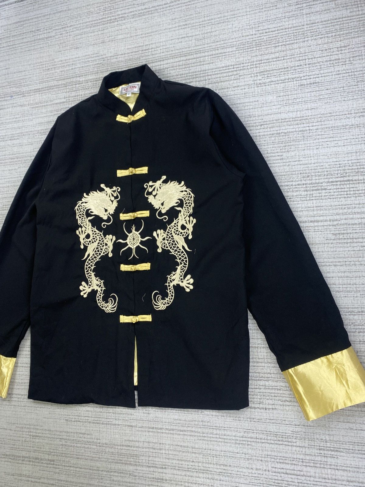 Dragonfly Vintage 90s Eastern Dragon Embroidery Silk Jacket Size US M / EU 48-50 / 2 - 4 Thumbnail