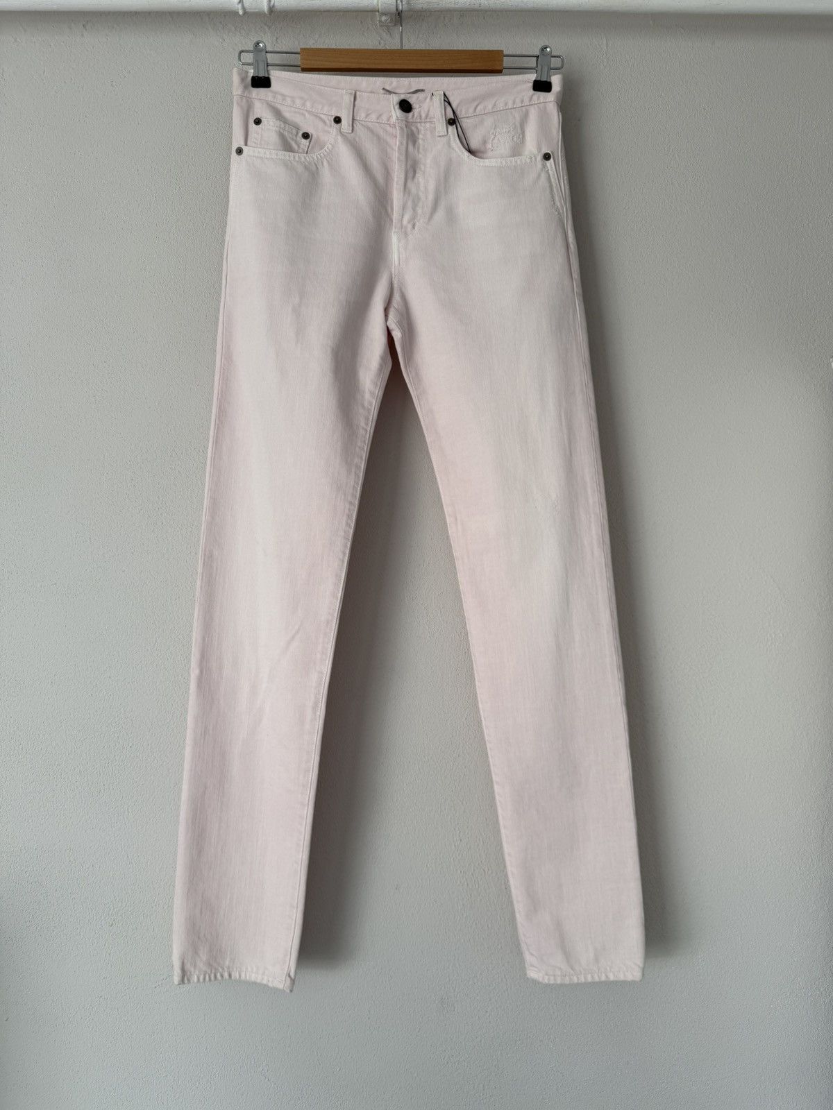 Saint Laurent Paris Pale Pink Straight-Leg Denim Jeans Size US 29 - 1 Thumbnail