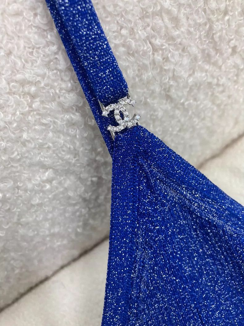 Chanel Chanel Blue sequin bottom strap vest Size S / US 4 / IT 40 - 2 Thumbnail