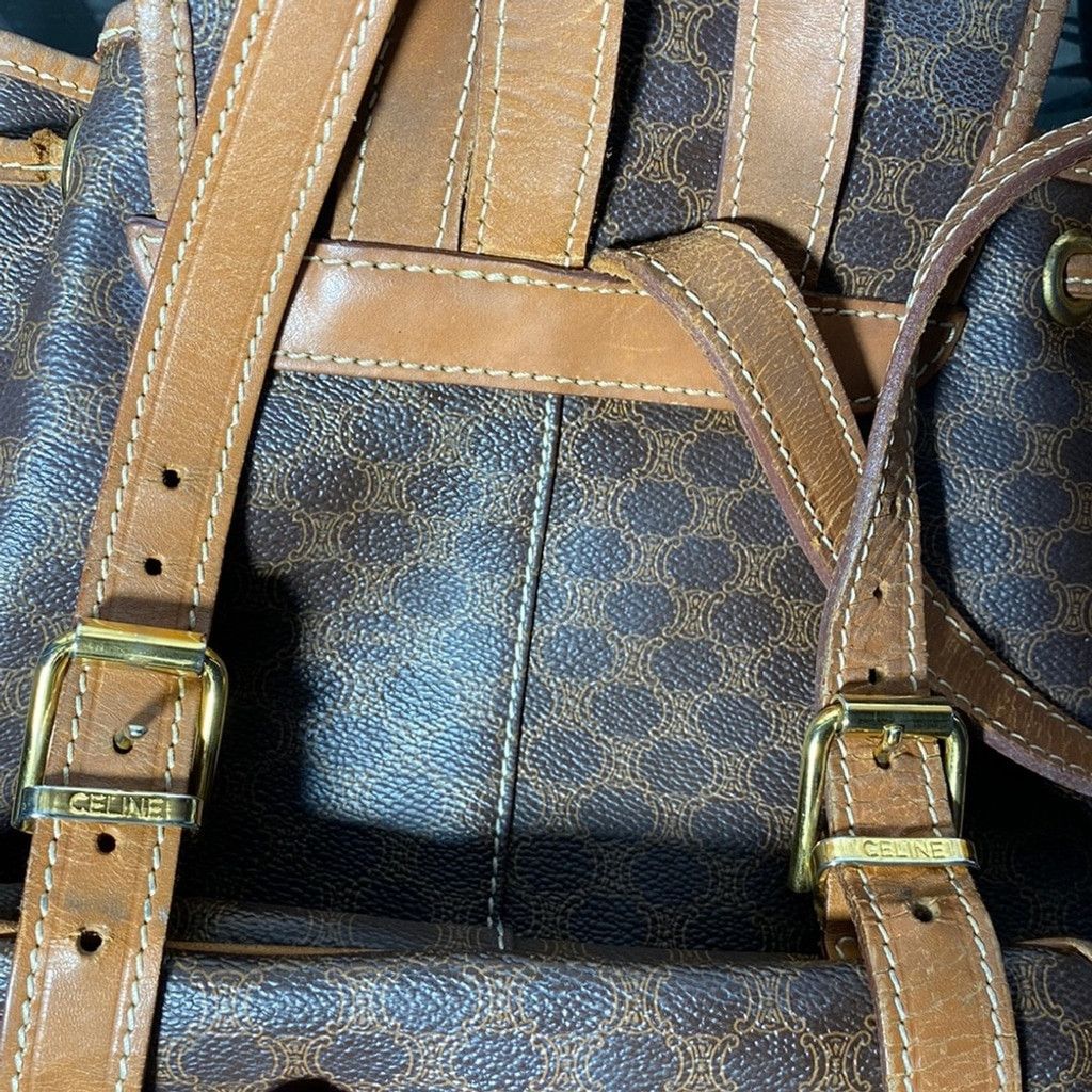 Celine Authentic CELINE Macadam Blason Drawstring Leather Backpack Size ONE SIZE - 15 Thumbnail