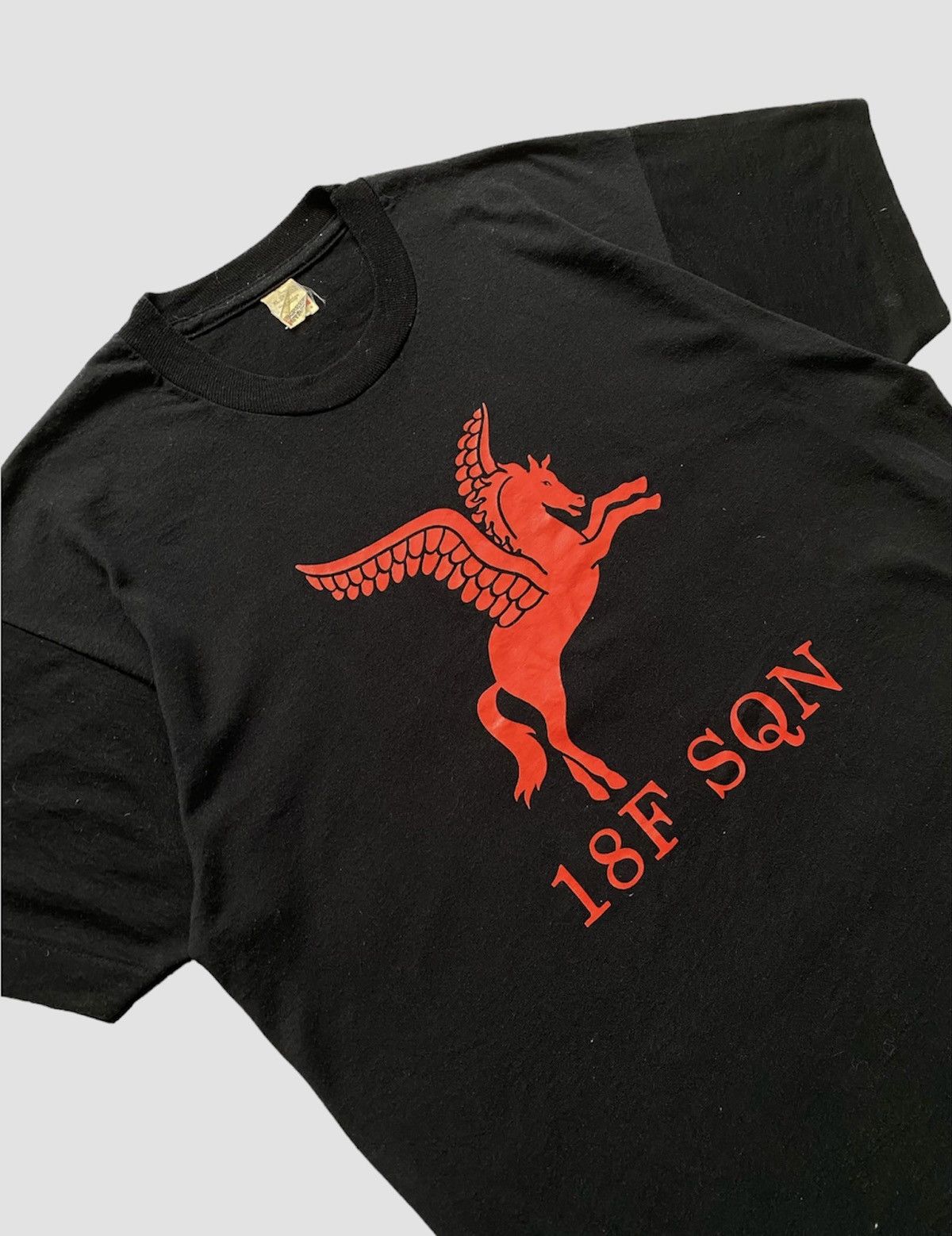 Vintage Vintage 80s 18F SQN Air Force Military Black Soft Tee Size US XL / EU 56 / 4 - 2 Thumbnail