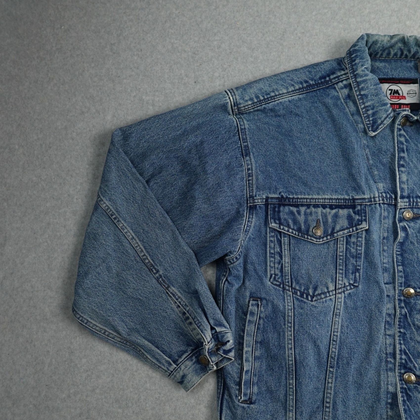 Bugle Boy VINTAGE Bugle Boy Shirt Mens Medium Blue 90s Denim Trucker Jacket 25X26 Measurements Provided in Pictures Size US M / EU 48-50 / 2 - 6 Thumbnail