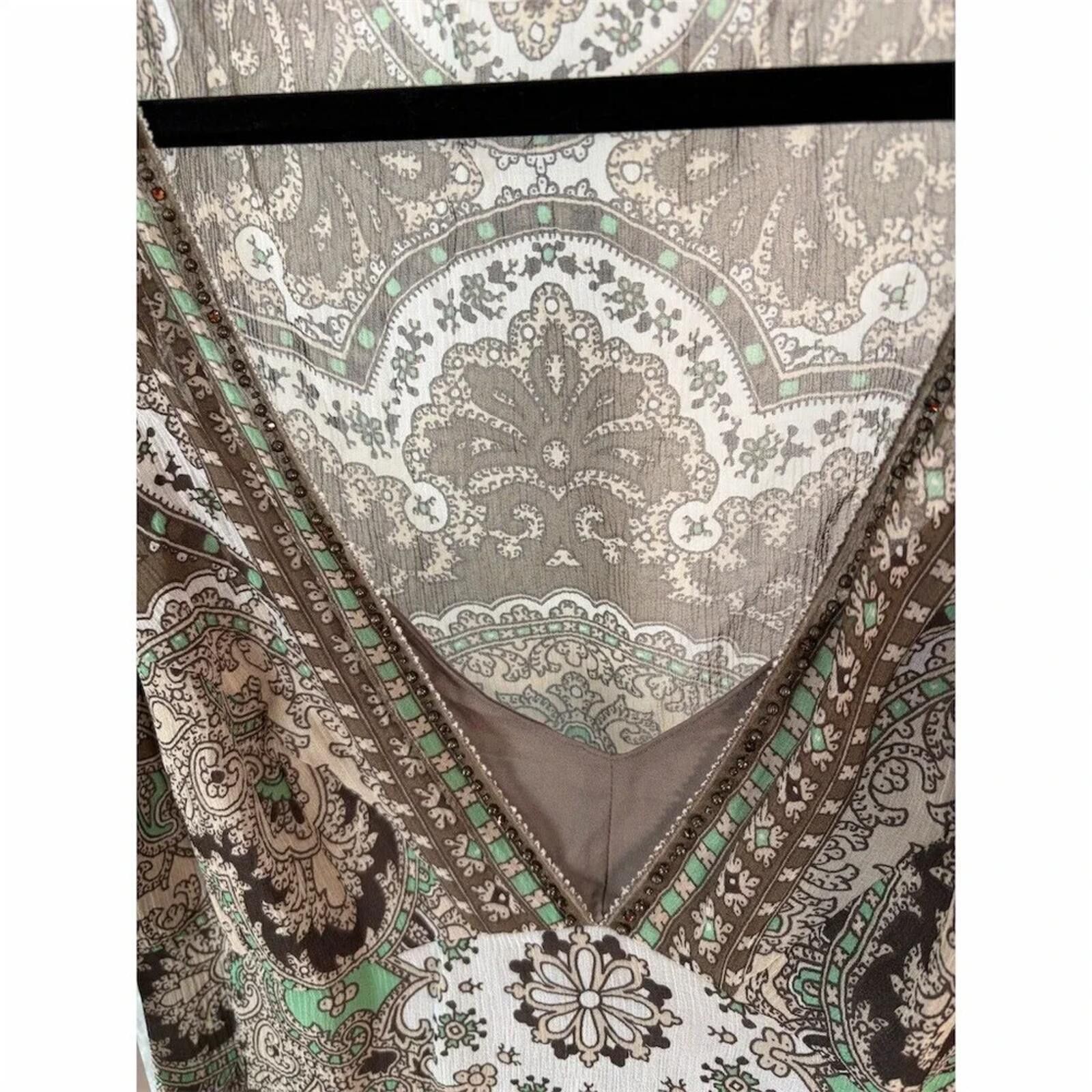 Other Gianni Bini Silk Josephine Dress Size 4 Paisley Beaded Midi Size S / US 4 / IT 40 - 3 Thumbnail