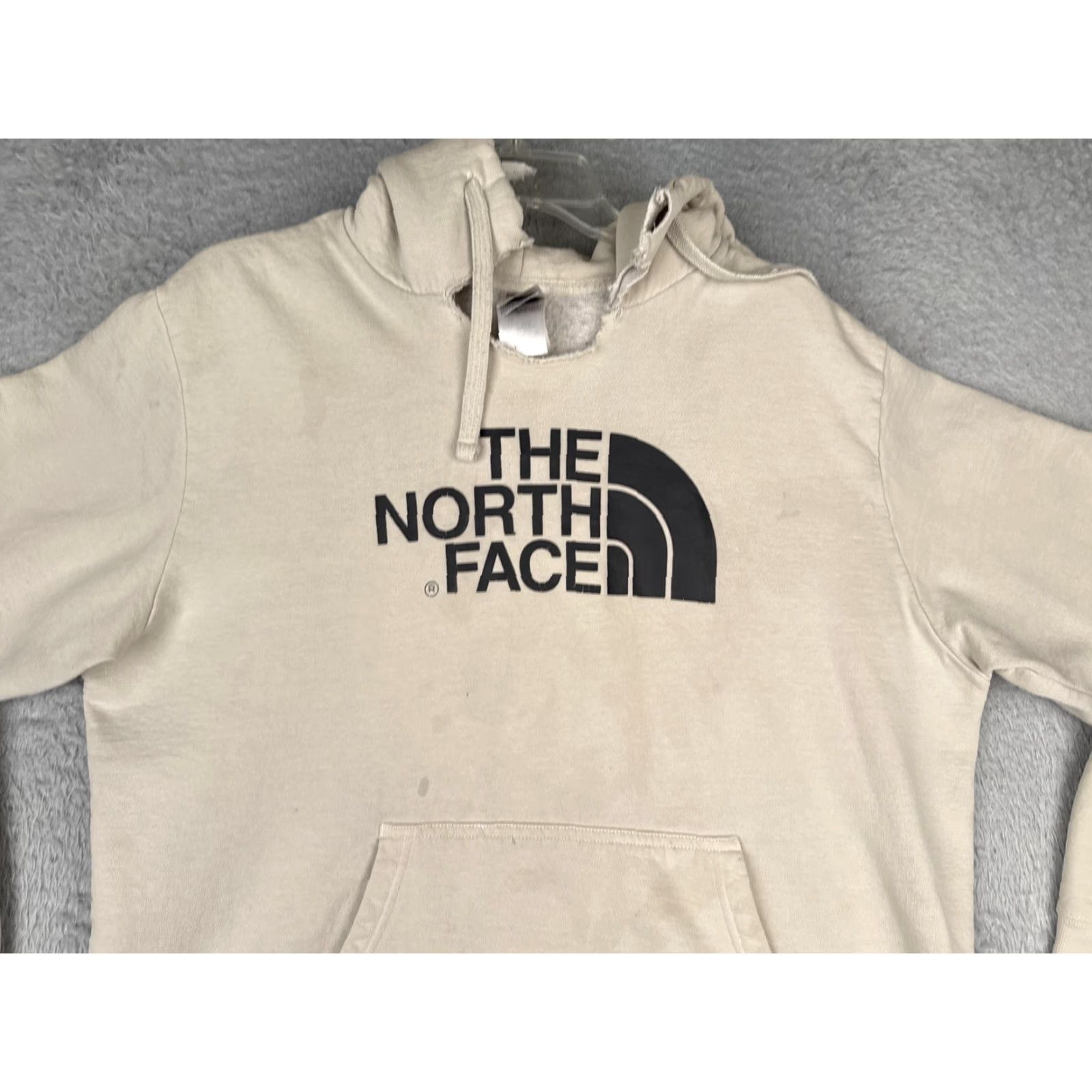 The North Face The North Face Hoodie Mens XL Beige Logo Pullover Fleece Sweatshirt Outdoor Size US XL / EU 56 / 4 - 4 Thumbnail
