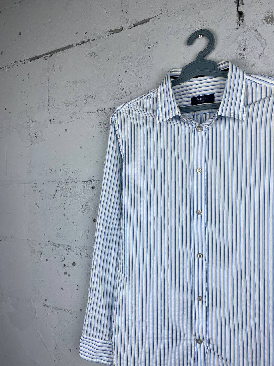Ermenegildo Zegna Ermenegildo Zegna Sport Slim Fit Striped L/S Shirt Size US M / EU 48-50 / 2 - 3 Thumbnail