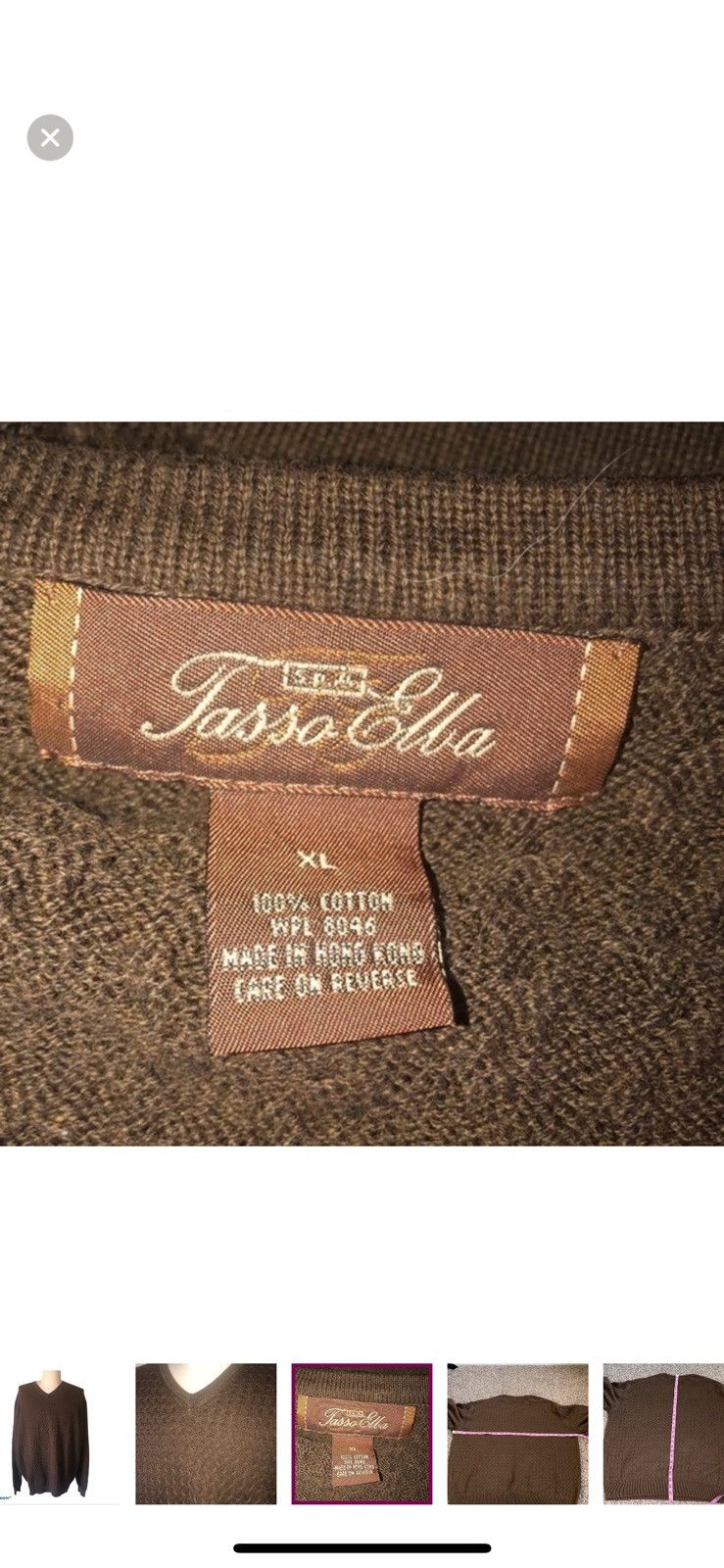 Tasso Elba Tasso Elba xl brown V neck sweater Size US XL / EU 56 / 4 - 3 Thumbnail