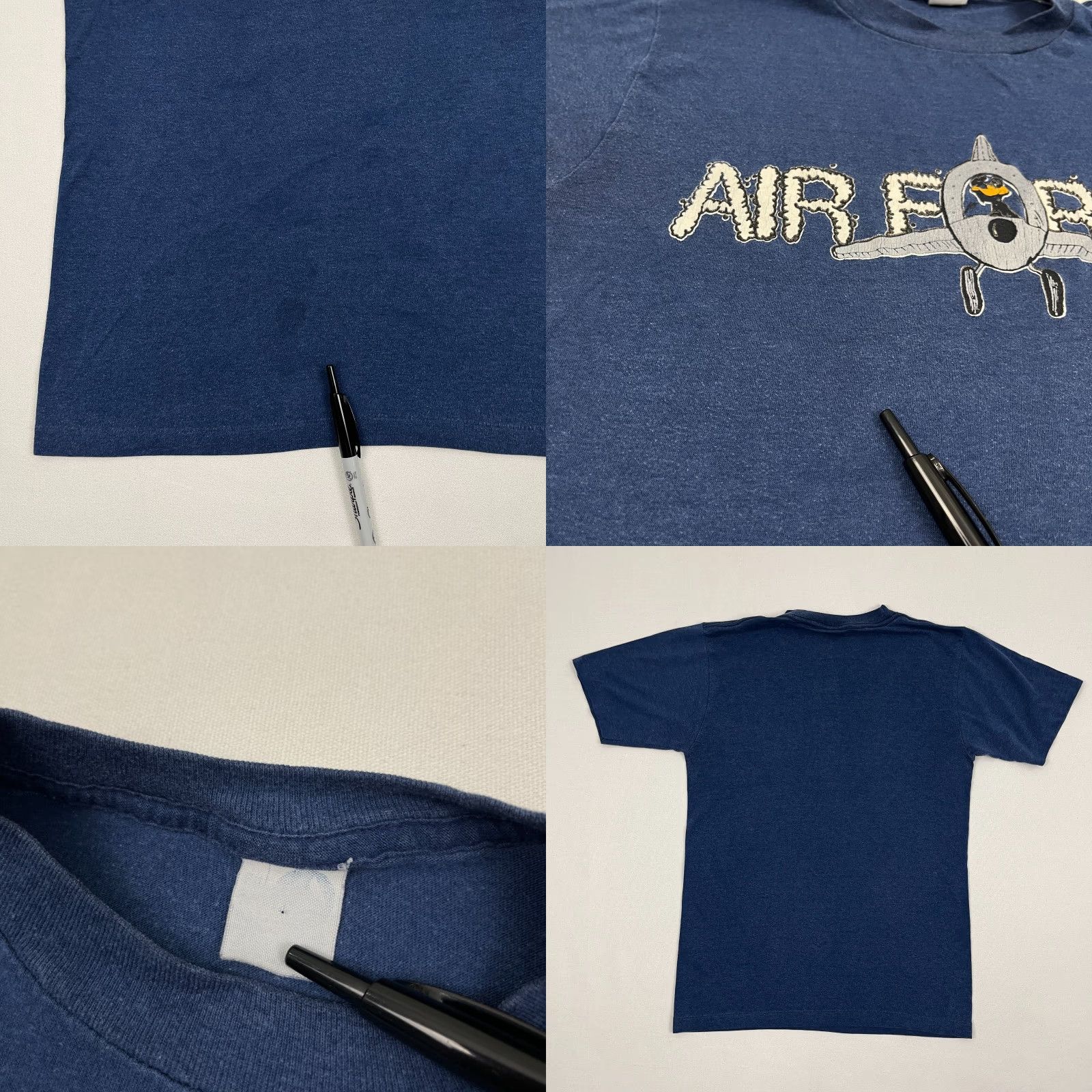 Vintage VTG 80s USAF Air Force Shirt Adult S Blue Warner Bros Daffy Duck Single Stitch Mens Short Sleeve Crew Neck Graphic Print Logo Classic 80s Size US S / EU 44-46 / 1 - 8 Thumbnail