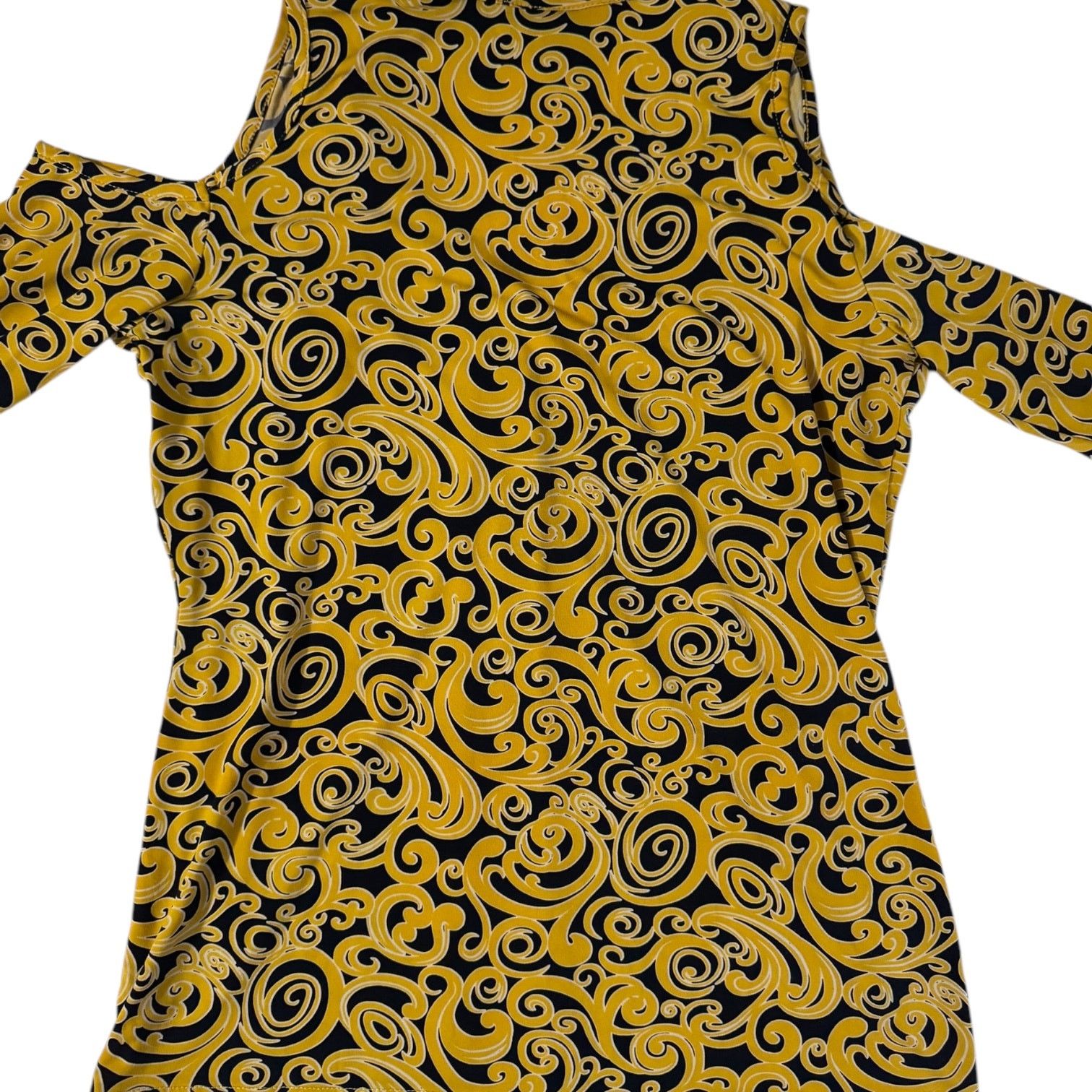 Other Ashley Stewart Women’s Yellow & Blue Filigree Shirt Medium Size M / US 6-8 / IT 42-44 - 3 Thumbnail